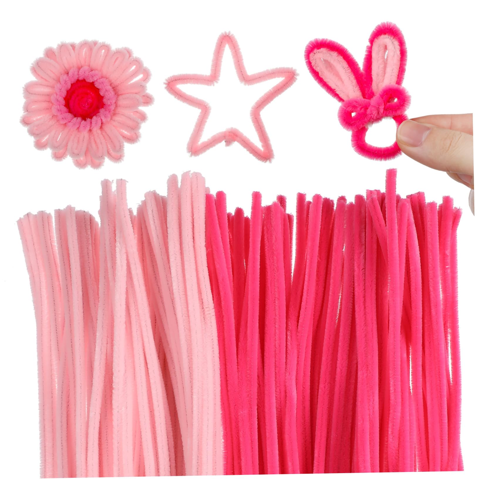 WOFASHPURET 200Pcs Long Pipe Cleaners Fuzzy Chenille Stems for DIY Crafting Flexible Twisting Rods for Handmade Flowers Comfortable Grip for Adults