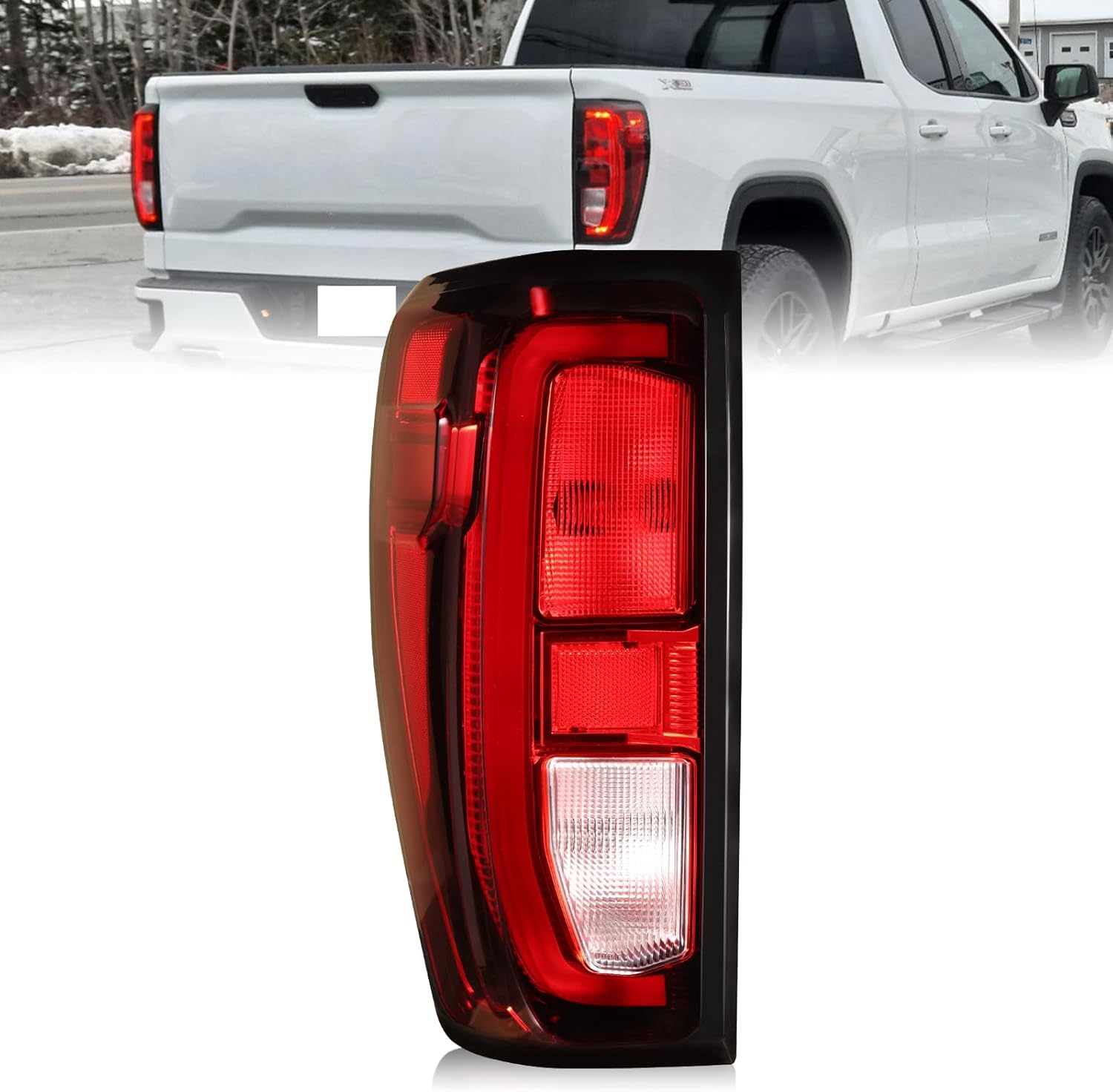 Boine LED Tail Light Compatible With 2019 2020 2021 2022 2023 2024 GMC Sierra 1500 2500HD 3500HD Right Passenger Side Rear Brake Light Replace 86820474 (Led Type - Right Passenger Side)