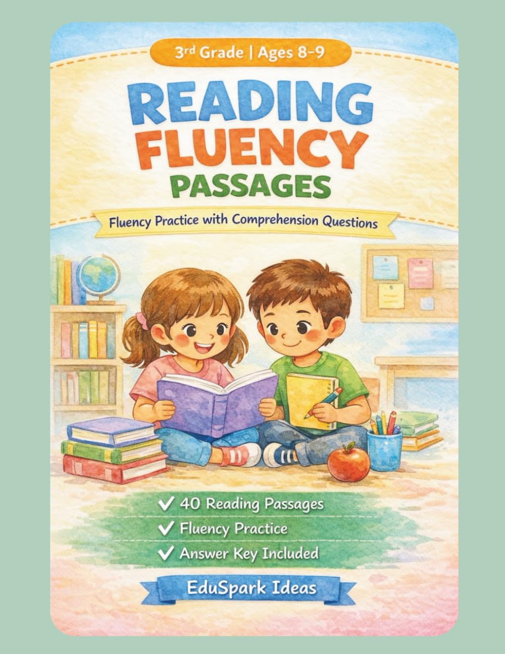 Reading Fluency Passages for 3rd Grade: Fluency Practice with Comprehension Questions | 40 Reading Passages | Answer Key Included