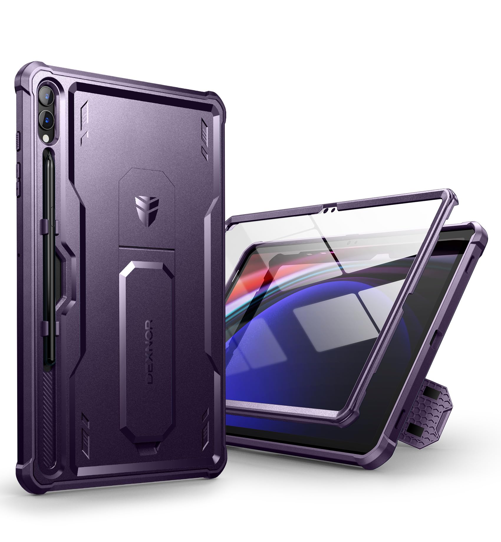 Dexnor Case for Samsung Galaxy Tab S10 Plus (2024) / Galaxy Tab S9 Plus (2023) 12.4 Inch, [Built in Screen Protector & Kickstand] with Pen Holder