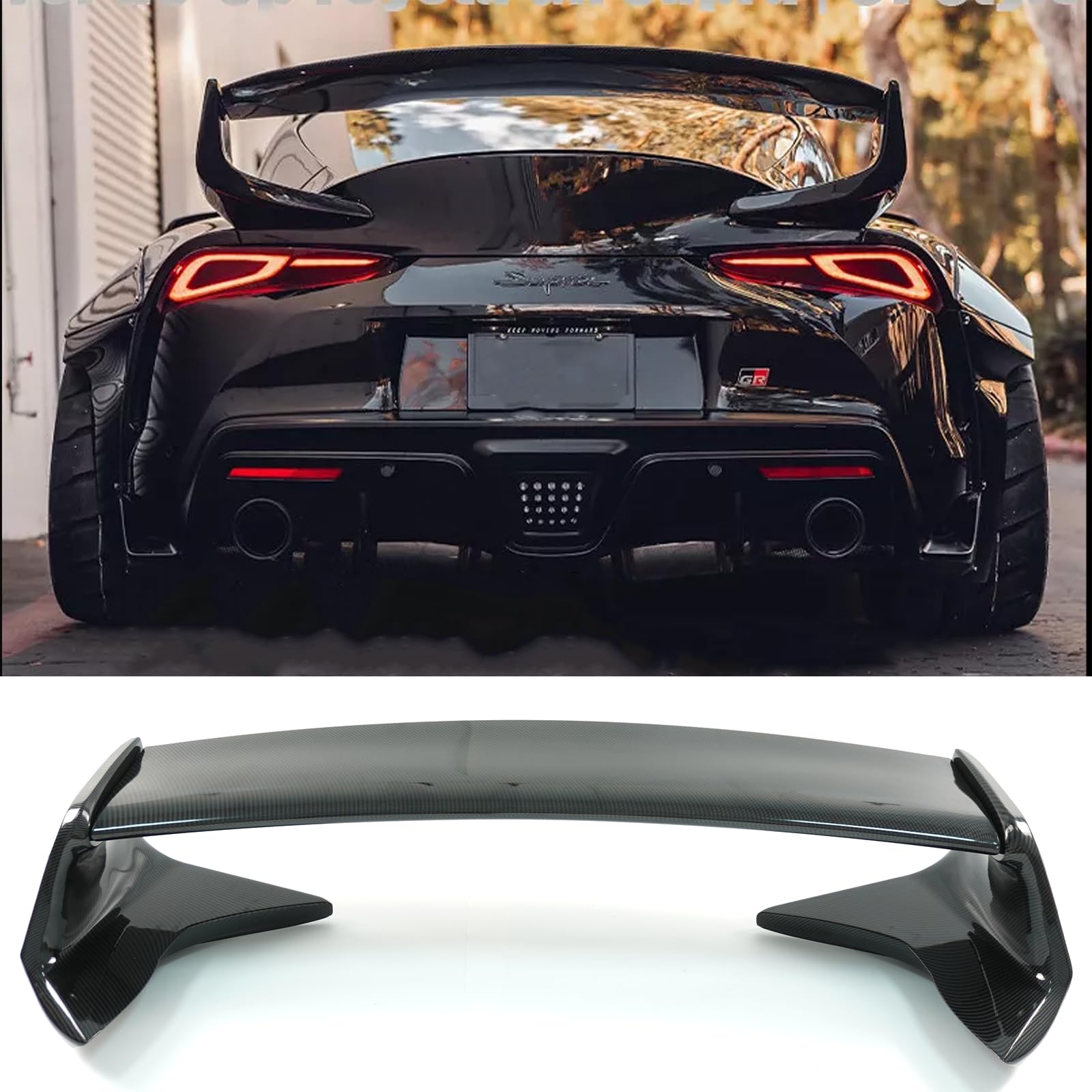 Rear Trunk Lid Wing Spoiler Compatible with for Toyota GR Supra A90 A9 MK5 2020-2024 2025 ST Style Rear Trunk Wing Spoiler (Carbon Fiber Print)