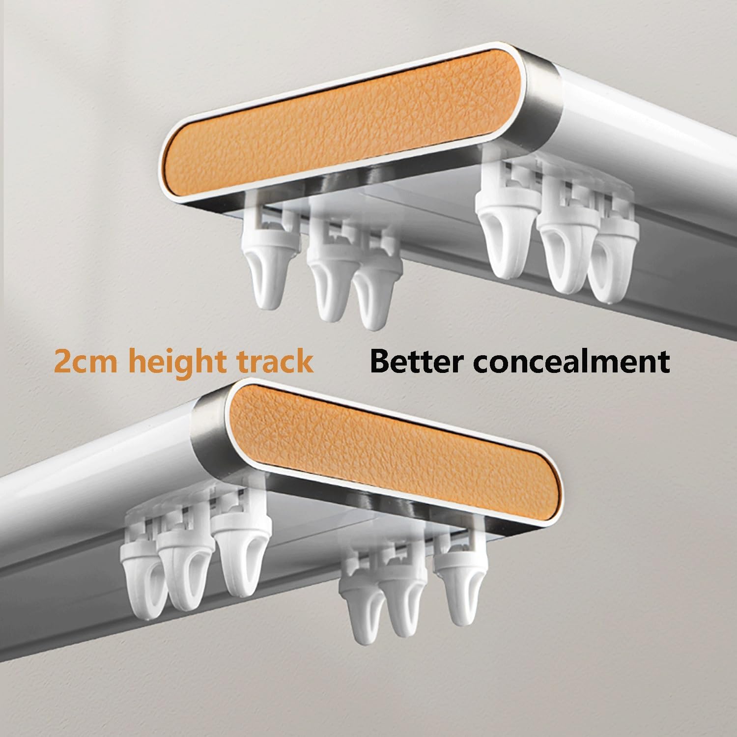 Rideau de plafond en aluminium à double rail pour salon, chambre à coucher, rideaux robustes pour douche de plafond suspendu de 1,7 m