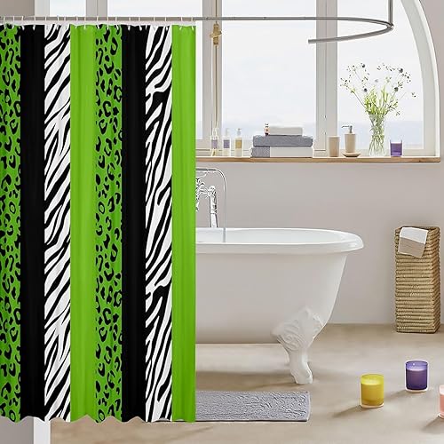 Miniatura 9 de Cortinas de ducha con estampado de leopardo, cortinas de baño con textura abstracta de piel de guepardo para niñas, niños y mujeres, cortinas