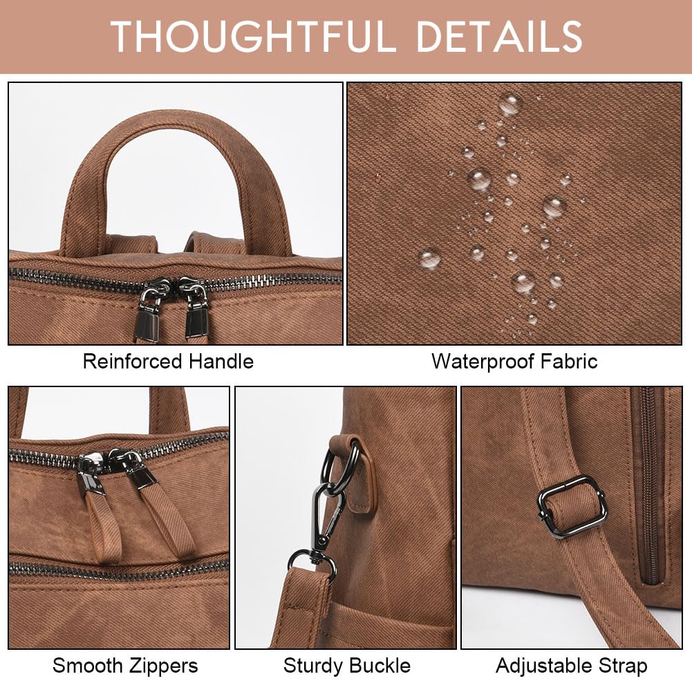 Aucuu Zaino Donna, Borsa Zaino Donna Elegante, Zainetto Multifunzionale, Zainetto Casual in Pelle PU, Zaini Antifurto, Borsa a Zaini Casual per Shopping Scuola Viaggio Lavoro