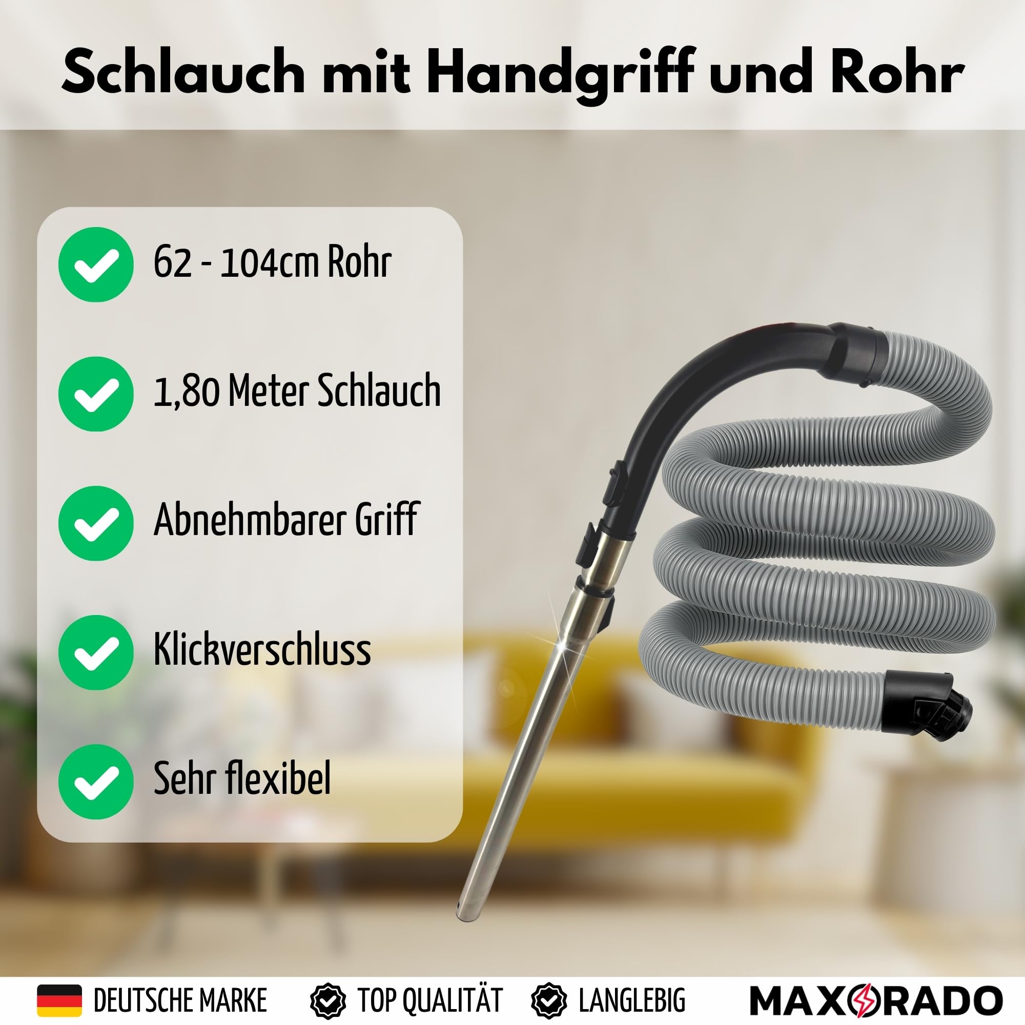 Rura + Uchwyt + Wąż do odkurzacza kompatybilny z Miele S8340 S8320 S8310 S8350 S8360 S8370 S8380 S8630 S8730 S8510