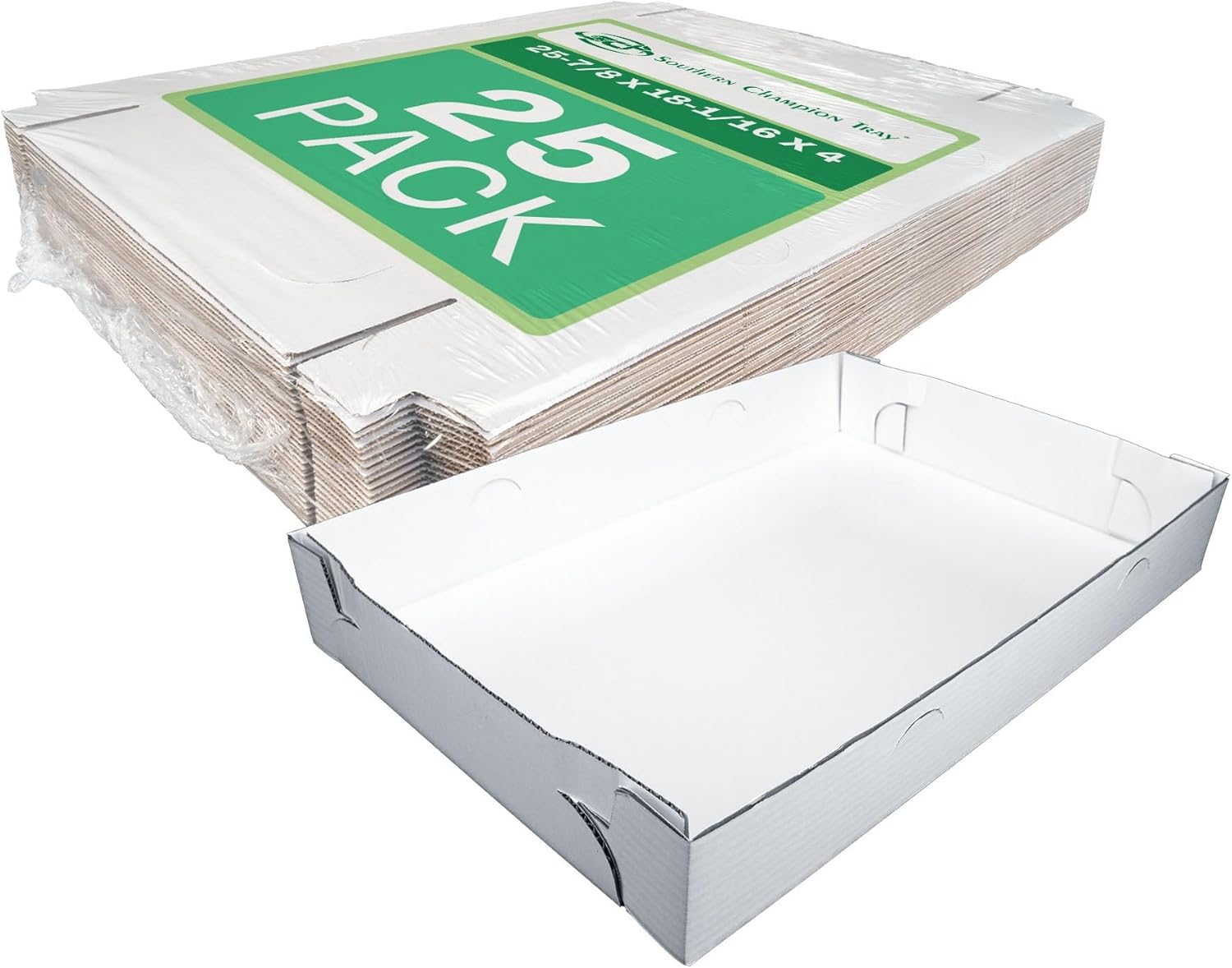 Southern Champion Tray 1040 Premium Clay Coated Kraft Paperboard White Non-Window Sheet Cake Box Top Only, 26-1/2" Length x 18-5/8" Width x 3" Height, Fits Bottom #1190 - Sold Separately (Case of 50)