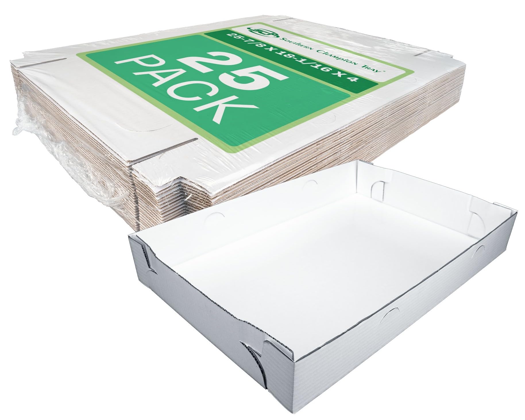 1190 Bright White Corrugated Greaseproof Non Window Sheet Cake Box Bottom 25-7/8 Length x 18-1/16 Width x 4 Height (Case of 25)
