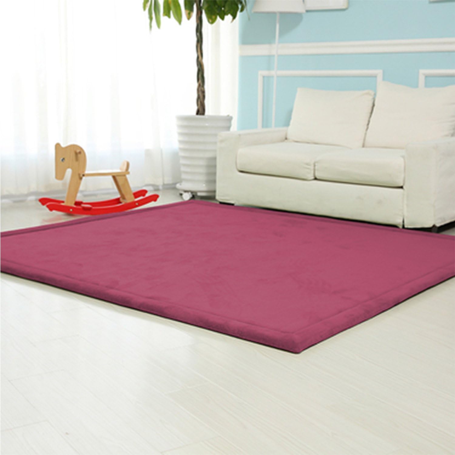 Infant Shining Baby Play Mat, 6'x6'6'',Thick Rugs, Soft and Antislip Rug