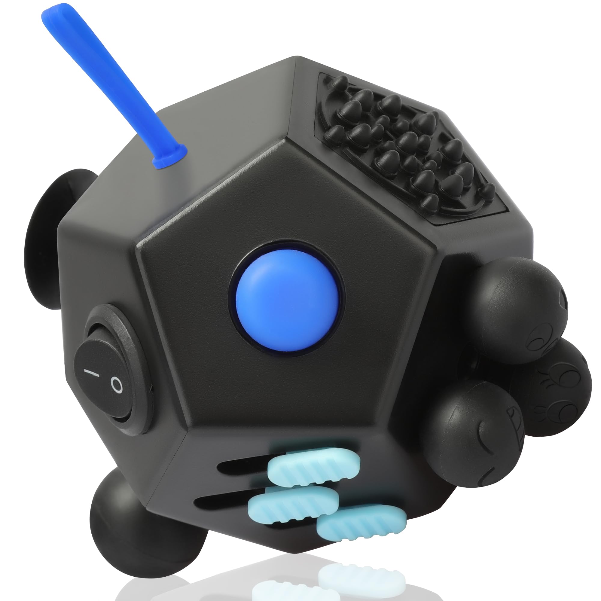 Steemjoey Anti-stress fidget toy kubus anti-stress speelgoed decompressie speelgoed kubus met 6 rustgevende modules voor kinderen en volwassenen (blauw