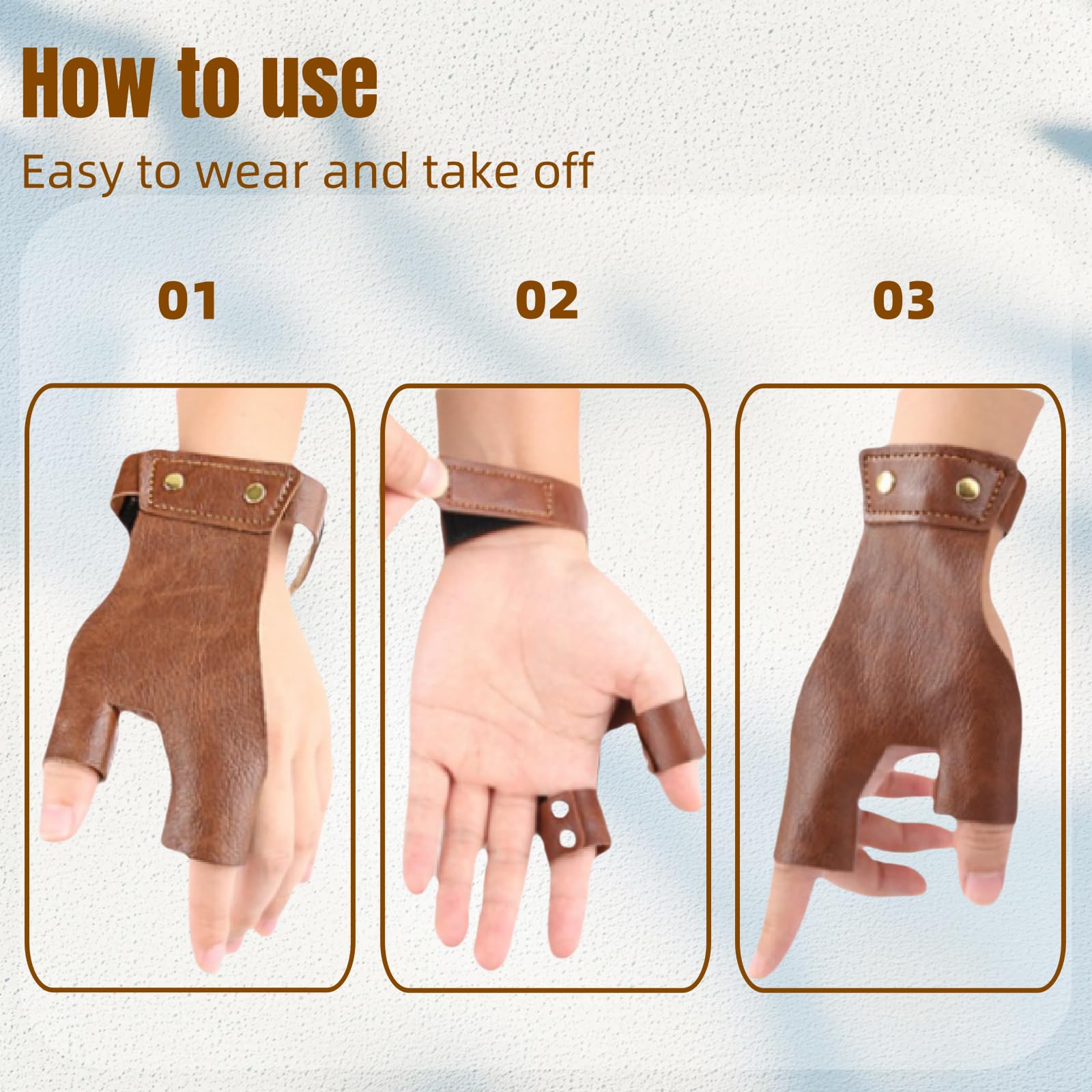 Guanti 2 Finger Guard Faux Leather, Glove 2 Finger Guard Faux Leather Equipaggiamento Protettivo, Pelle PU per Tiro con L'Arco Tradizionale Equipaggiamento Protettivo per Arcieri Sinistro Arcieri