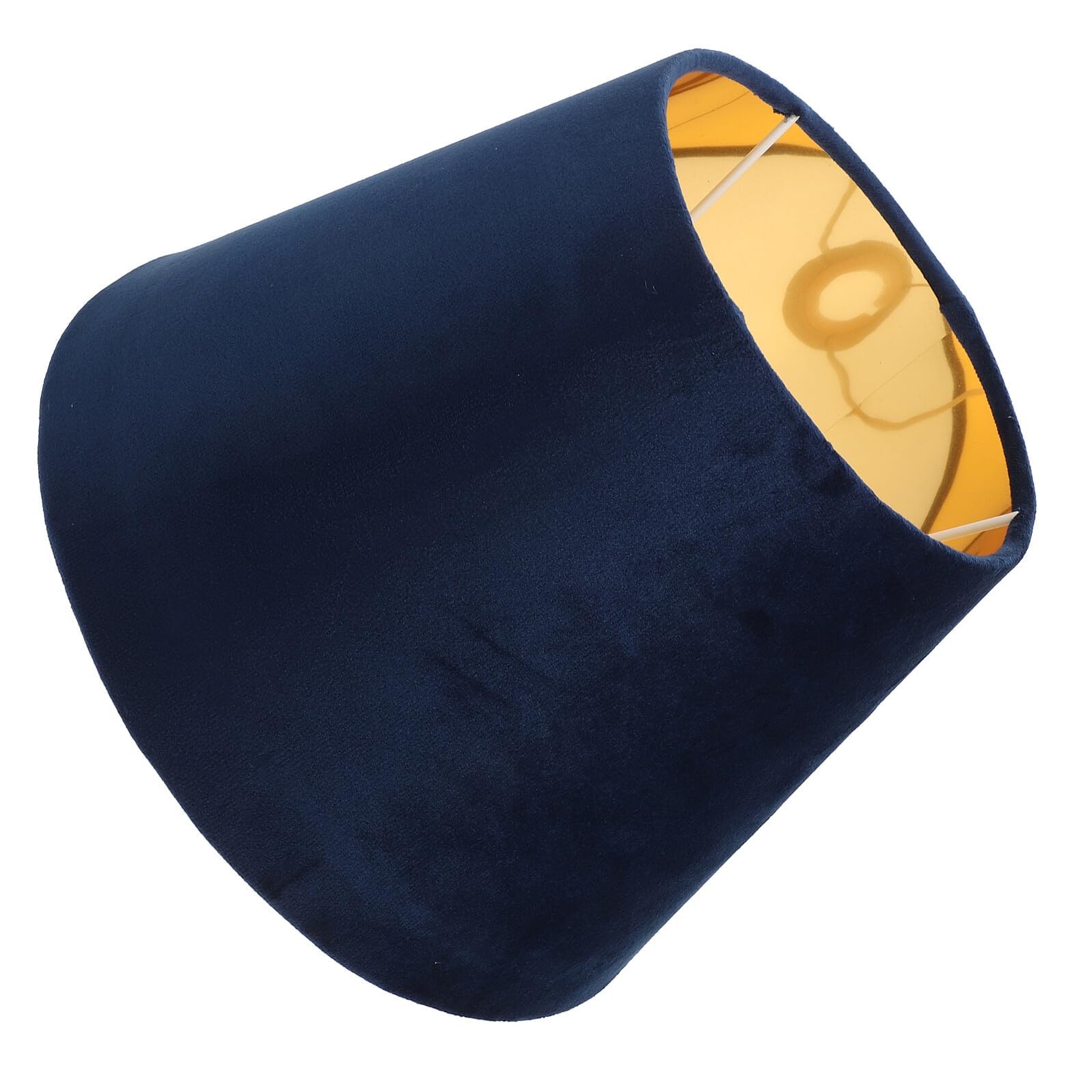 OUNONA Lampenschirm aus Stoff, Blau, 25 x 25 x 18 cm mit Goldfutter