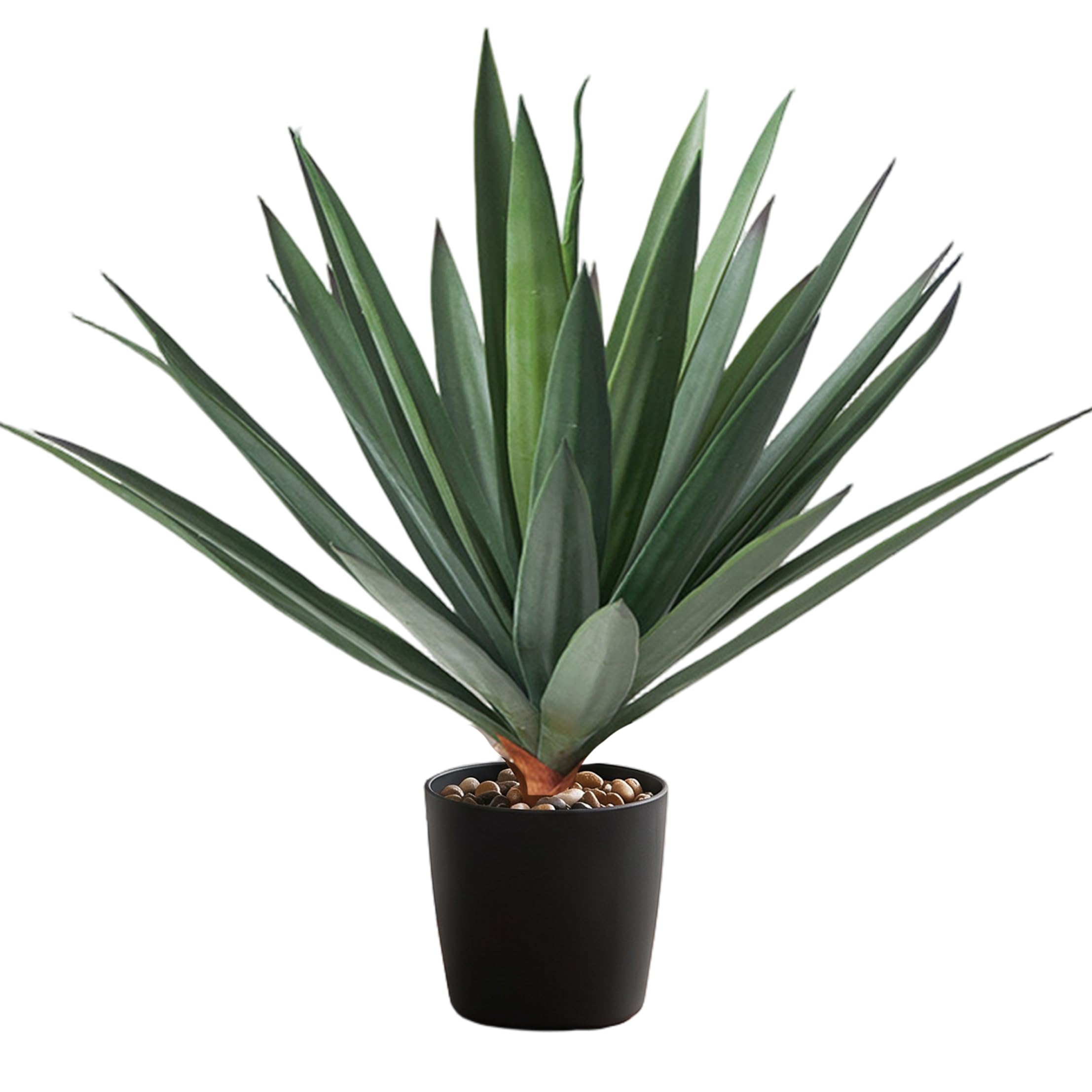 Xoeryoy Artificial Agave Plant, 16 Inch Faux Agave Plant Outdoor with 33 Textured Leaves Low-Maintenance Succulent for Indoor & Outdoor