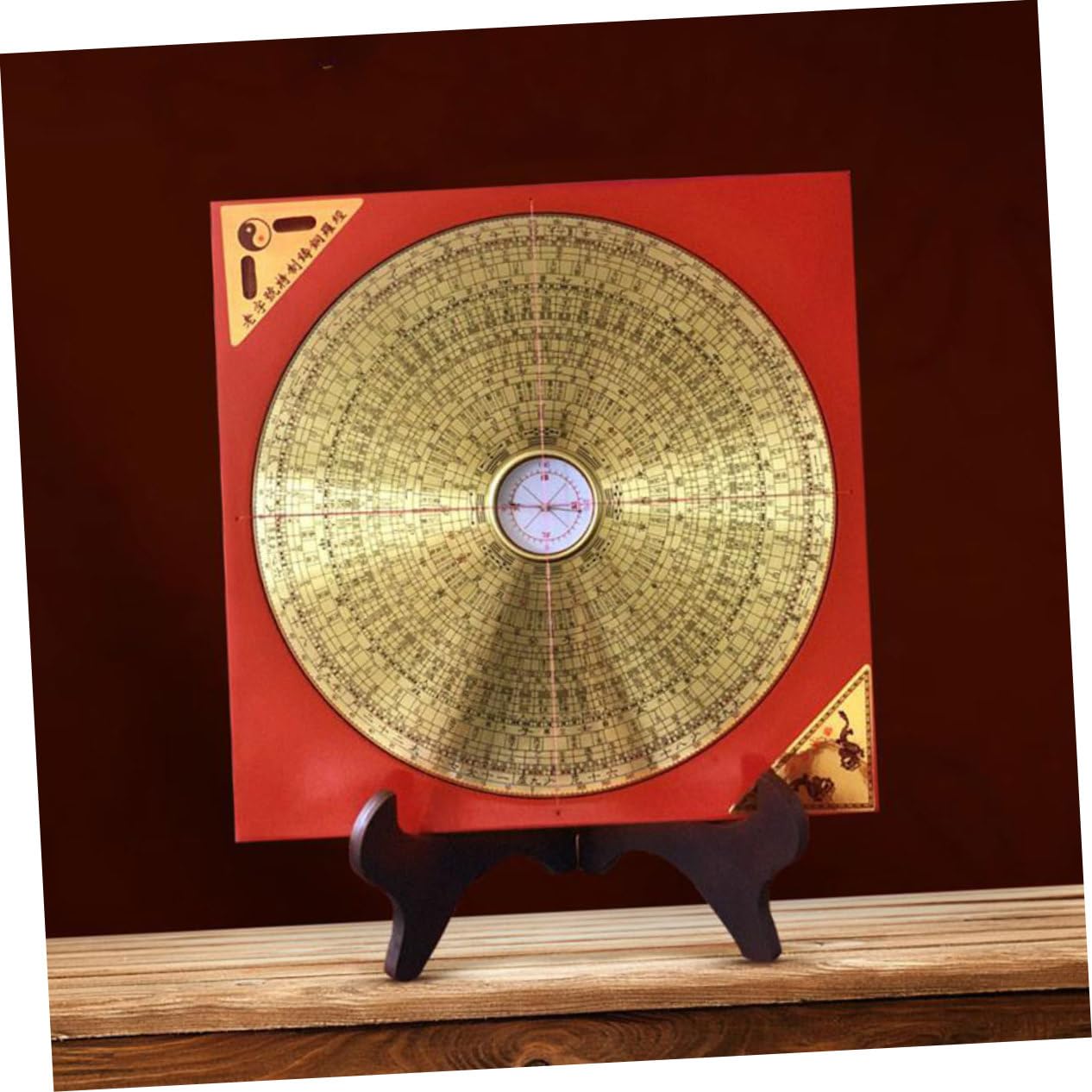 Brújula China Portátil Pequeña de Cobre y Hierro Roja Retro | Feng Shui Tradicional, Uso en Colección y Hiking, Diseño Taoísta Chino, Ligera y Fácil de Usar
