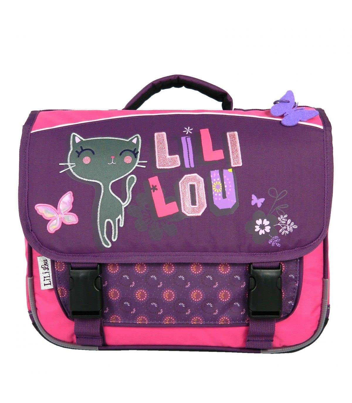 Mochila Escolar Bagtrotter Lililou - Tamaño 38x14x33 Cm, Color Morado, Poliéster 300 Deniers - Fabricada En Francia