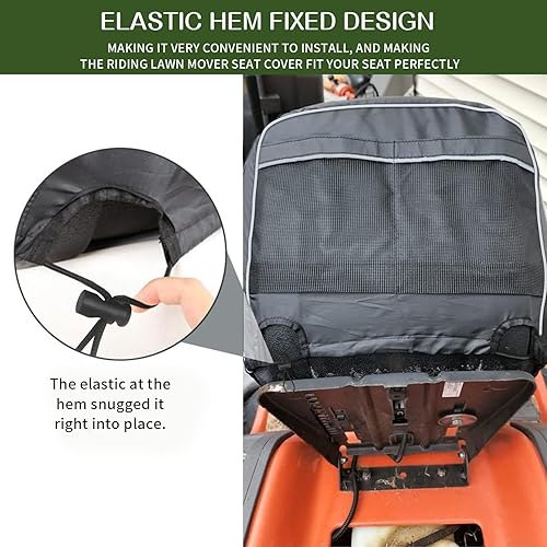 Miniatura 4 de Funda de asiento para cortacésped, resistente al agua, 600D, Oxford, con acolchado y bolsillos traseros, se adapta a Husqvarna Cub Cadet sin
