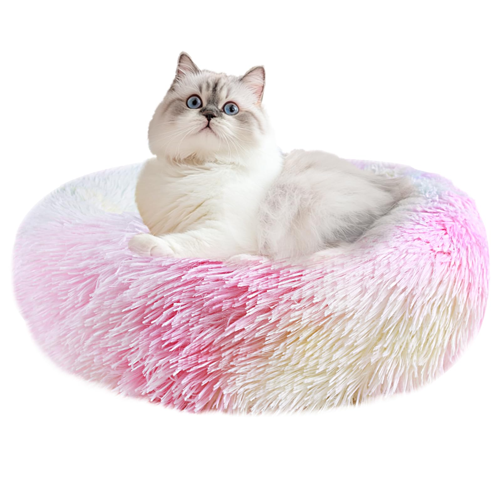 NAKIHOUSE Dog Bed Cat Bed, Round Plush Pet Bed, Soft