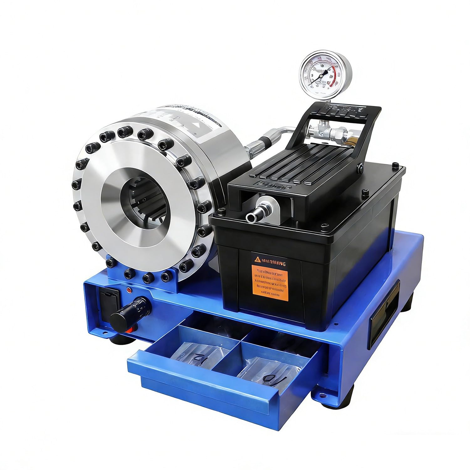 Engarzadora electrohidráulica Profesional para mangueras con Juego 8 Matrices: presión del sistem-a 40 MPa y Fuerza engarzado 95 toneladas para automoción, excavadoras y maquinaria agrícola
