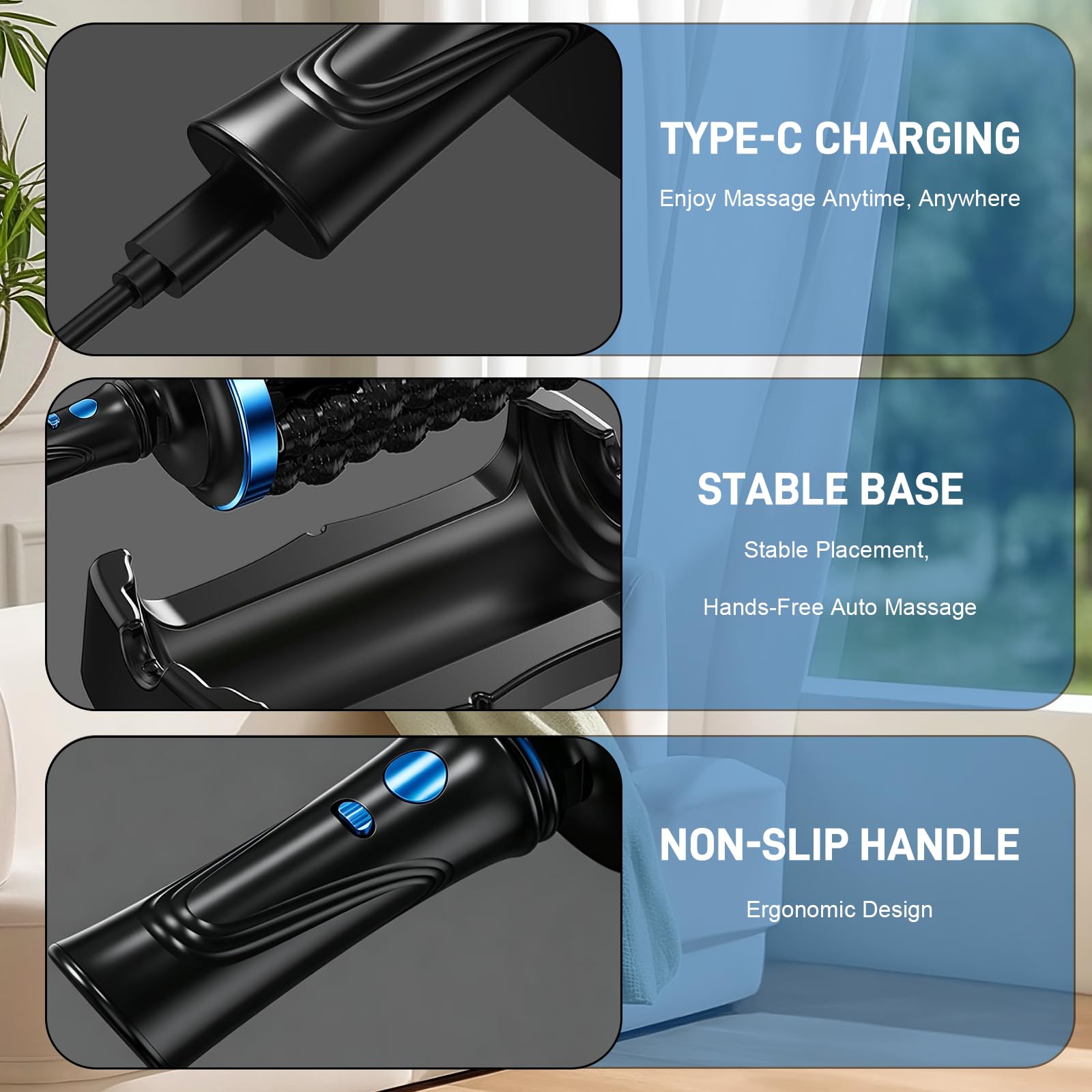 Massaggiatore Elettrico, Rullo Fasciale Elettrico con 5 Velocità Versatile Rullo Massaggiante Ricaricabile Massaggiatore Massaggio Muscolare per Gli Appassionati di Fitness