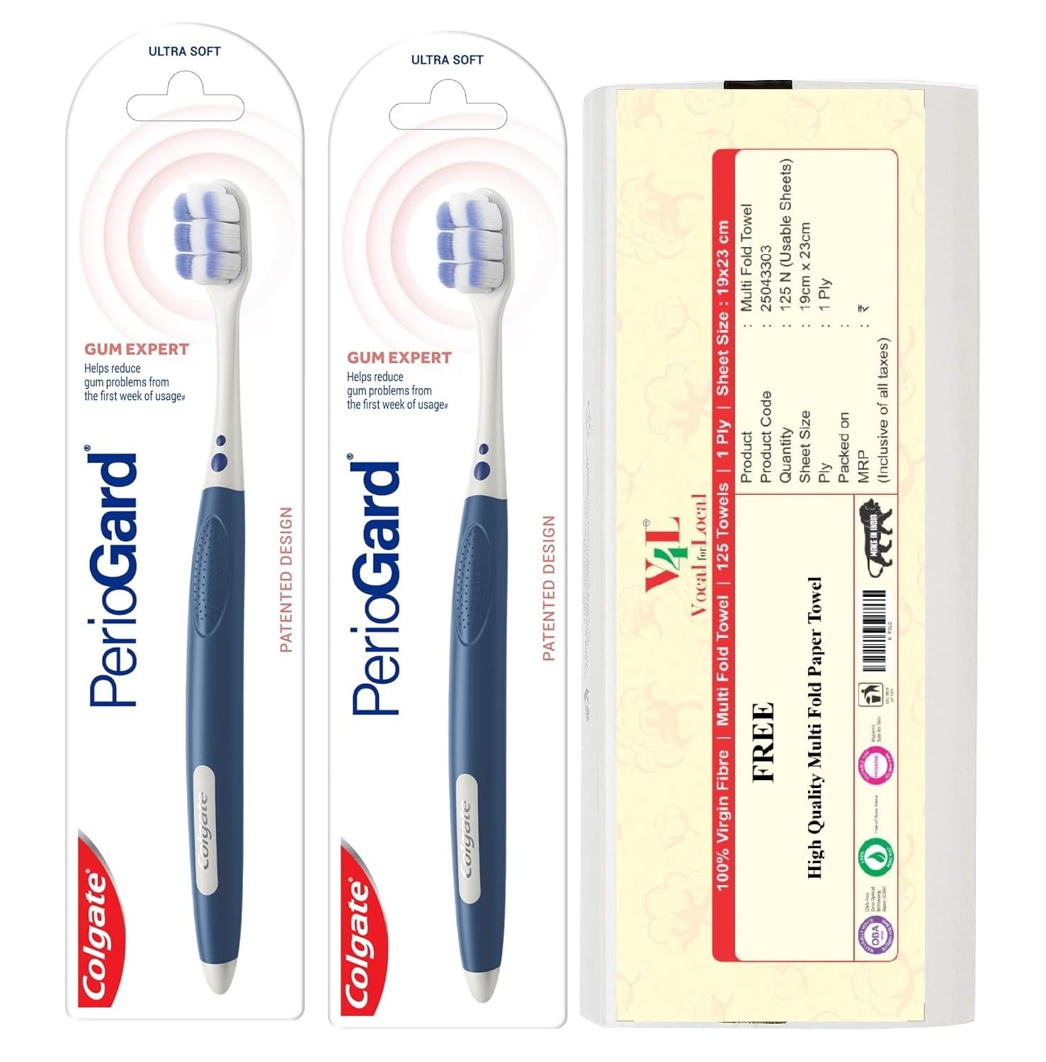 Cepillo Colgate PerioGard Ultra Soft azul marino Gum Expert pack 2 7