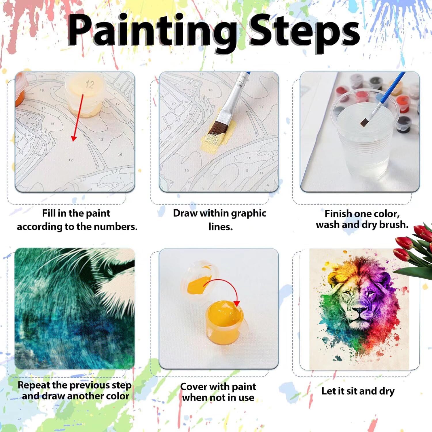 Pintar por Numeros Adultos pintar por numeros niños manualidades niños 10 años, DIY Pintar por Números de Pincel y Pintura acrílica Decoraciones para el Hogar Manualidades, sin Marco 60x80cm C-164