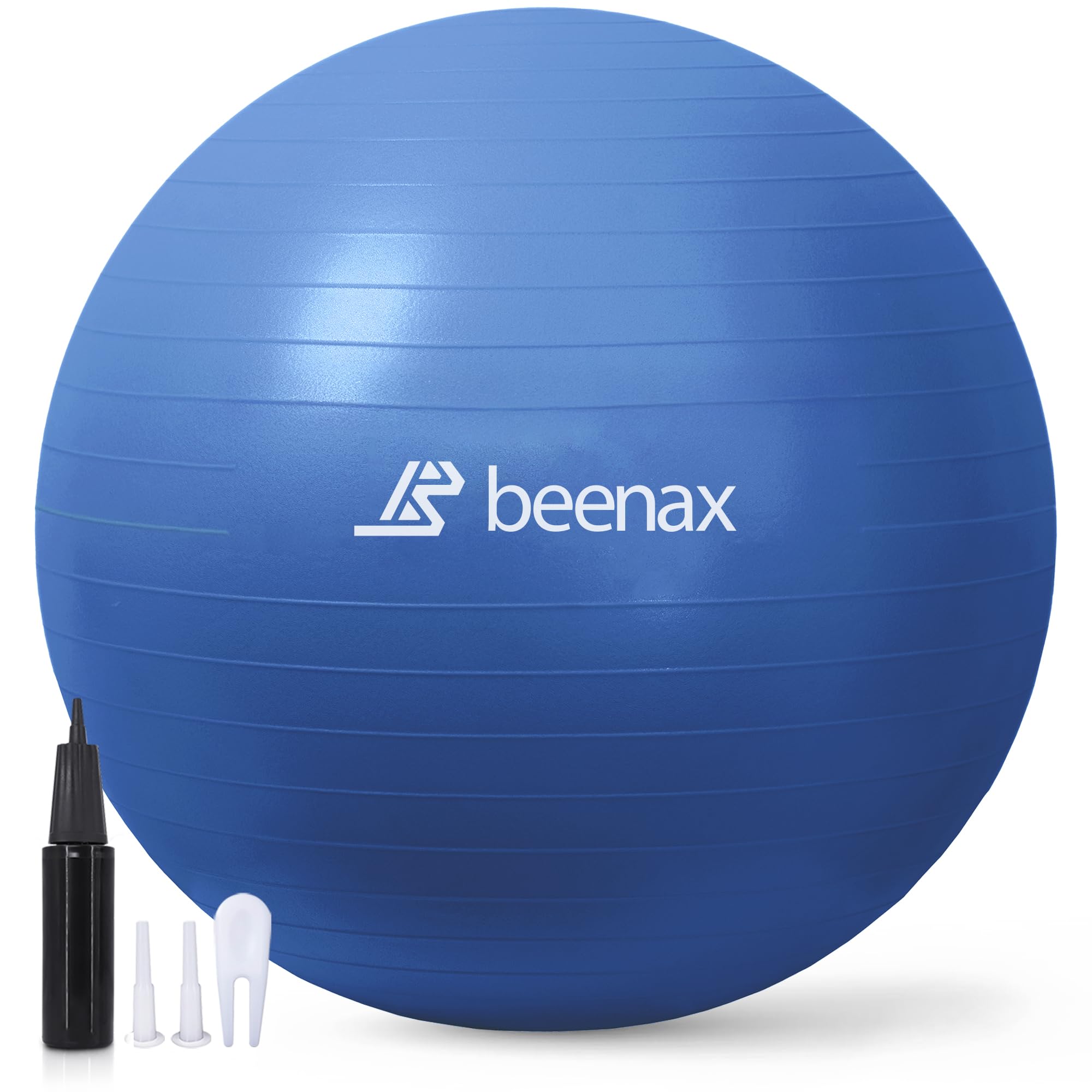 Beenax Thick Strong Exercise Pregnancy Ball 55cm 65cm 75cm, Anti-Burst Gym Swiss Ball with Pump Included for Yoga, Fitness, Labour, Pilates, Stability, Balance