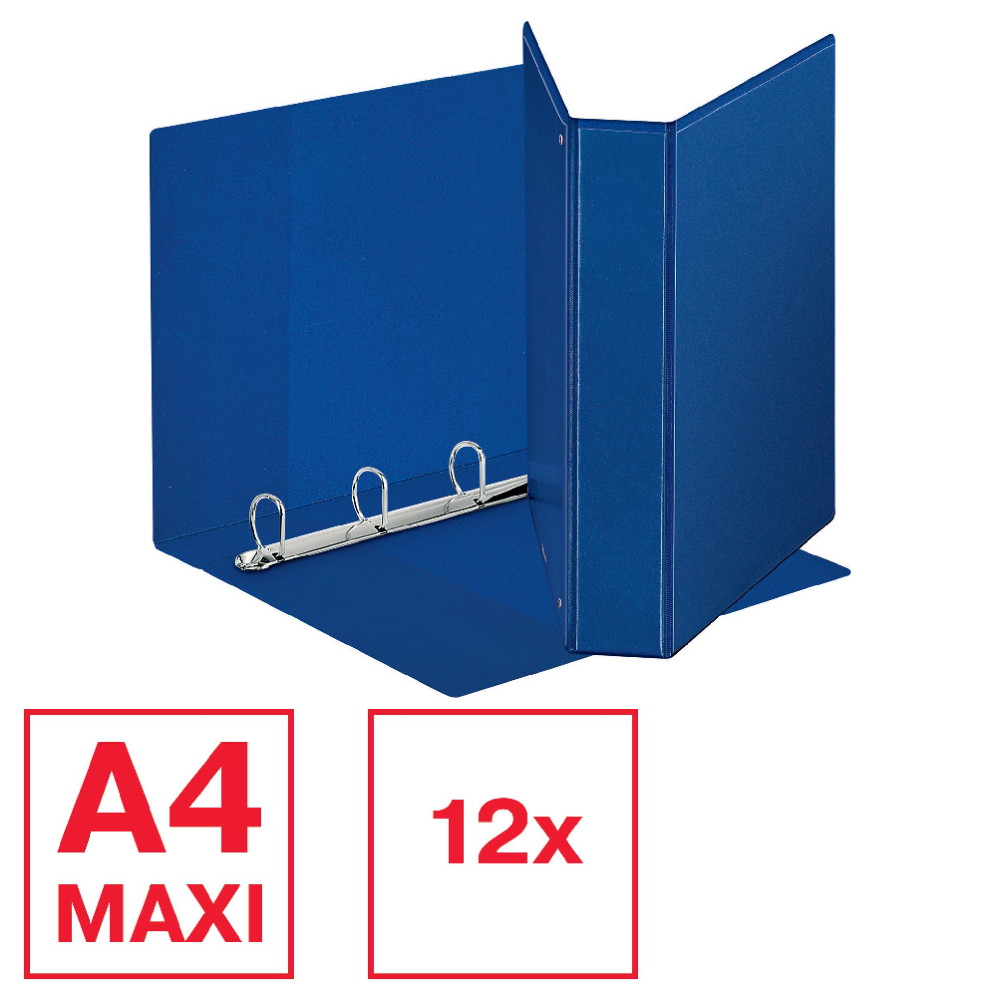 Raccoglitore personalizzabile Display - 4 anelli a D 50 mm - dorso 7,1 cm - 22x30 cm - blu - Esselte - Conf. 12 Pezzi