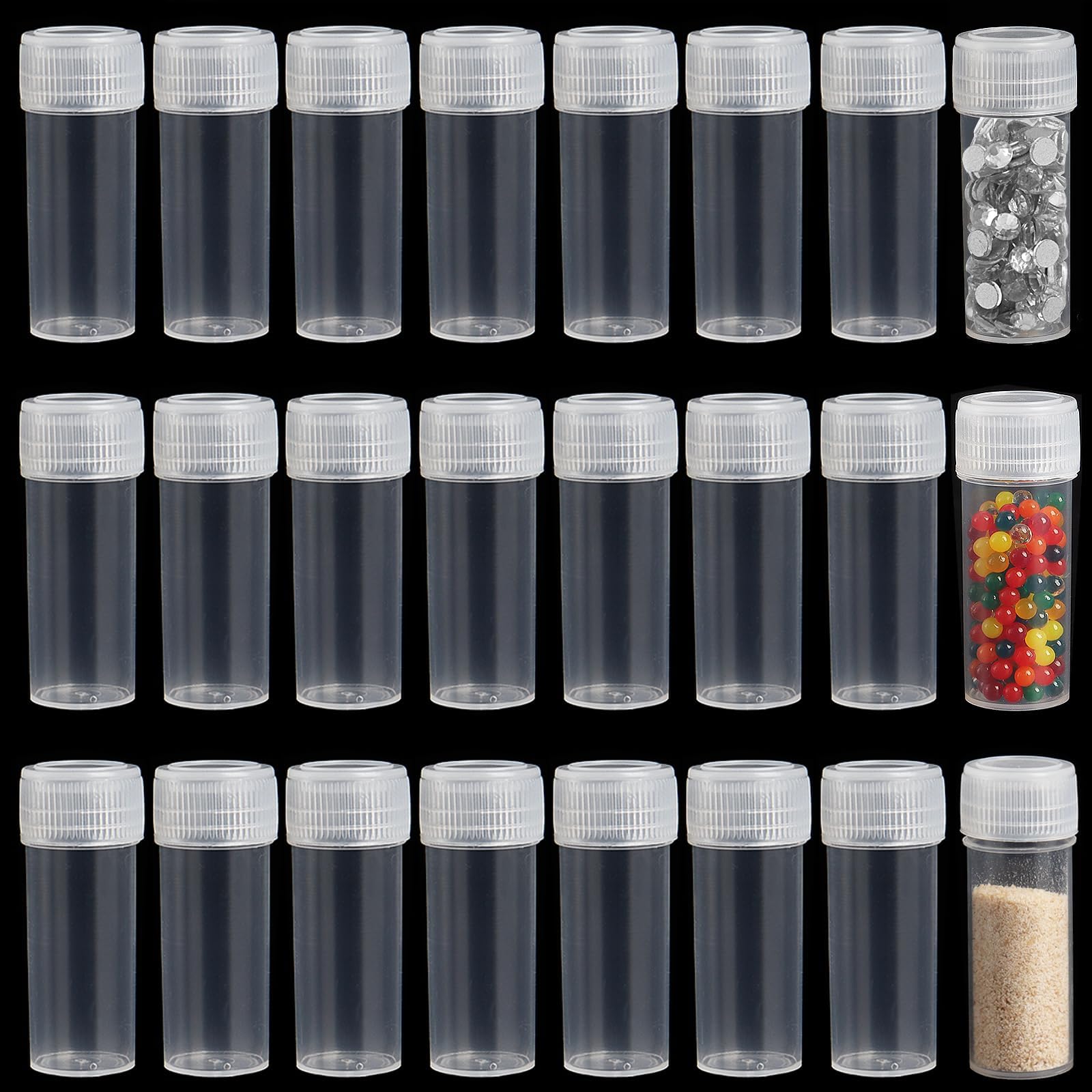 120 Pieces 5 ML Plastic Sample Bottles Vial Storage Mini Clear Storage Case with Lid Vial Storage Container Test Tube for Small Items