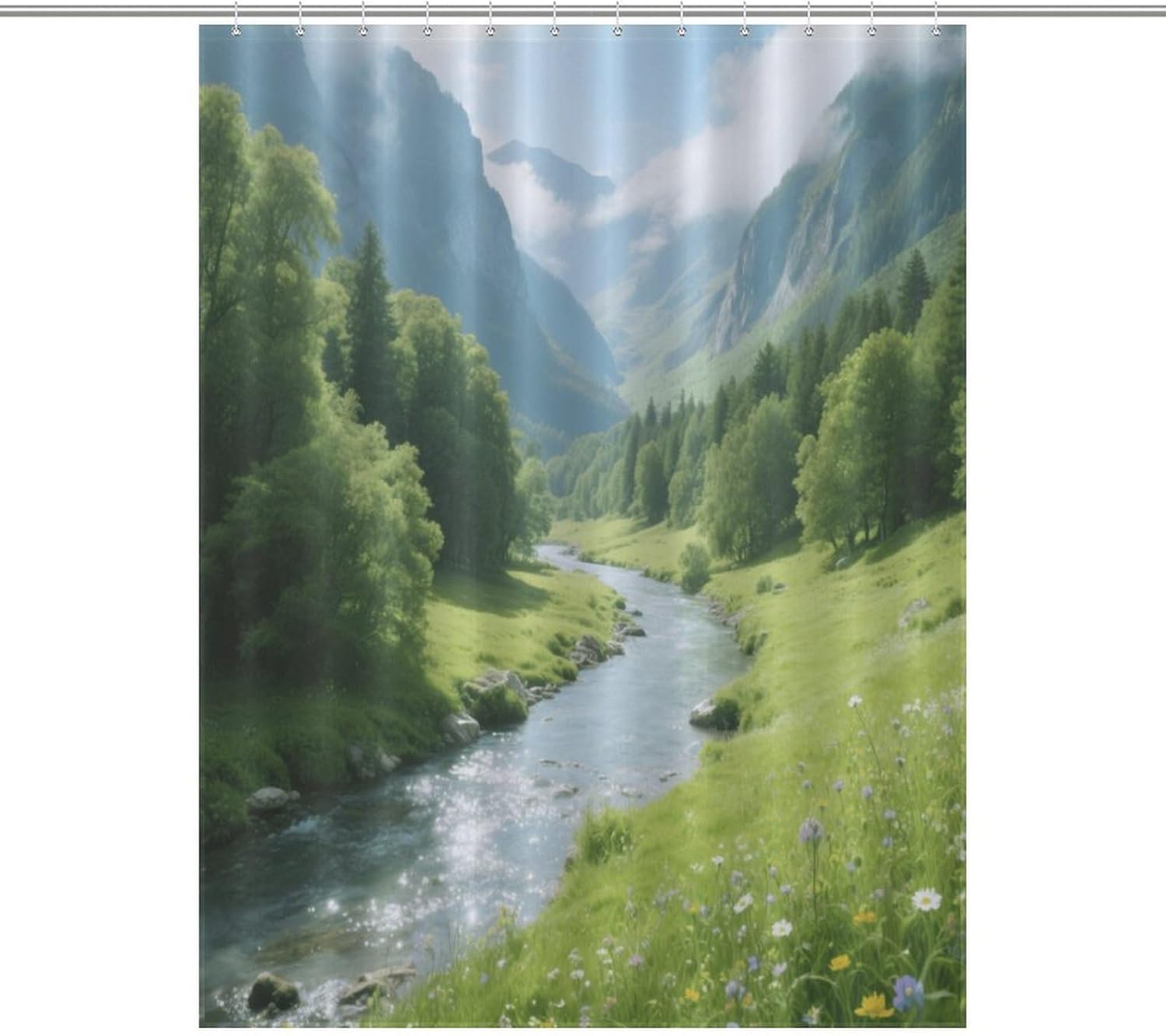 Shower Curtains Fabric Shower Curtain Liner Liner Showers Curtain Summer Valleys Showers Curtin Opaque for Privacy Protection Water Splash Protection High Aesthetics