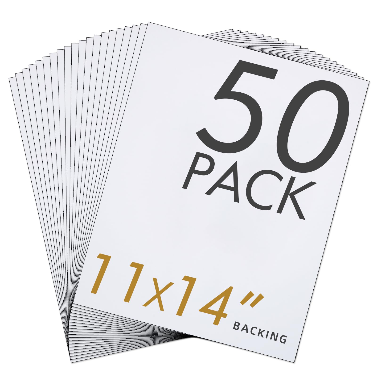 Falling in Art 50Pack Acid-Free White Backing Boards,11x14 Uncut Mat Boards