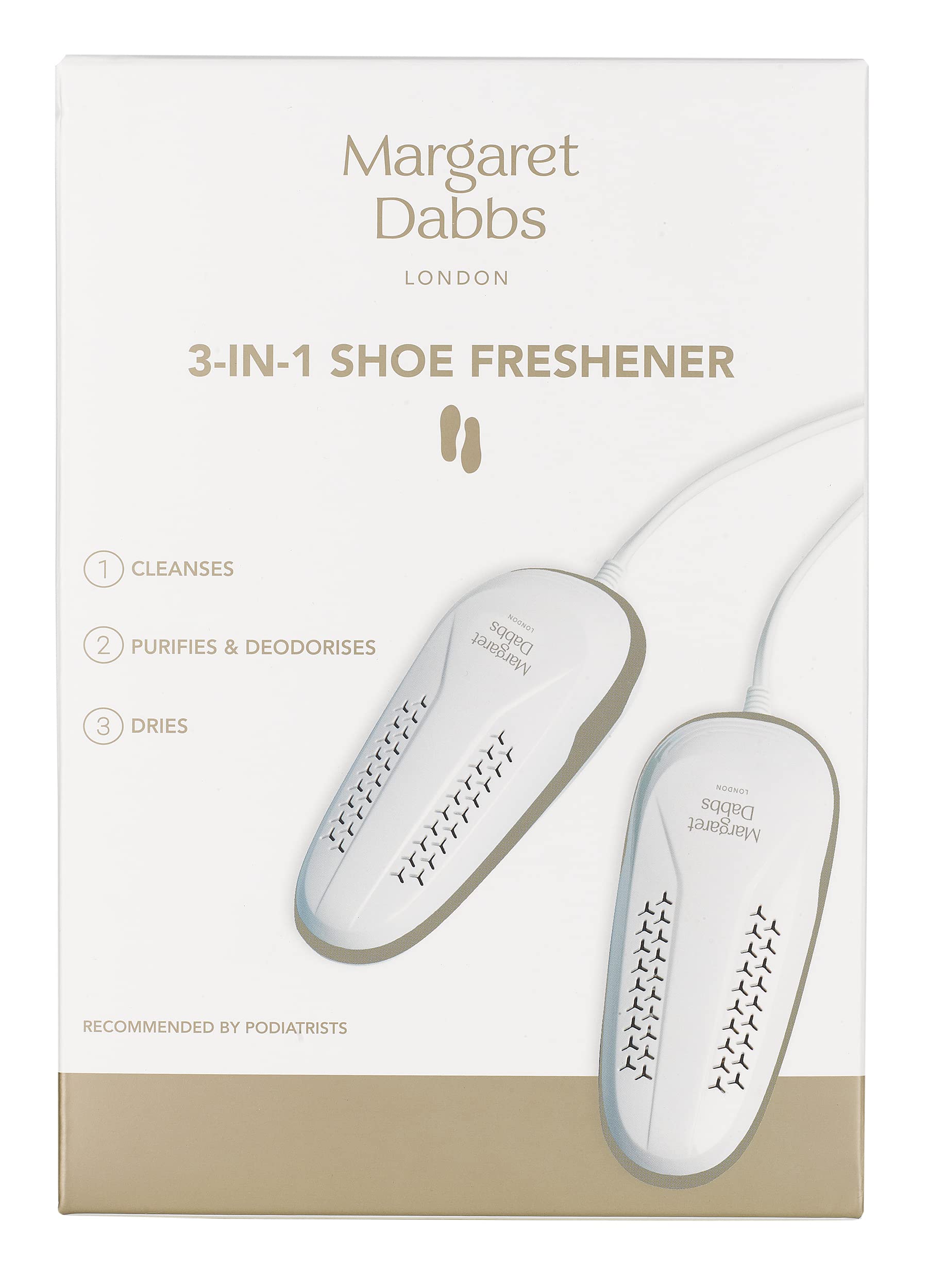 Margaret Dabbs 3-IN-1 Shoe Freshener Device to Keep Footwear Fresh, Clean and Odour Free EU Plug