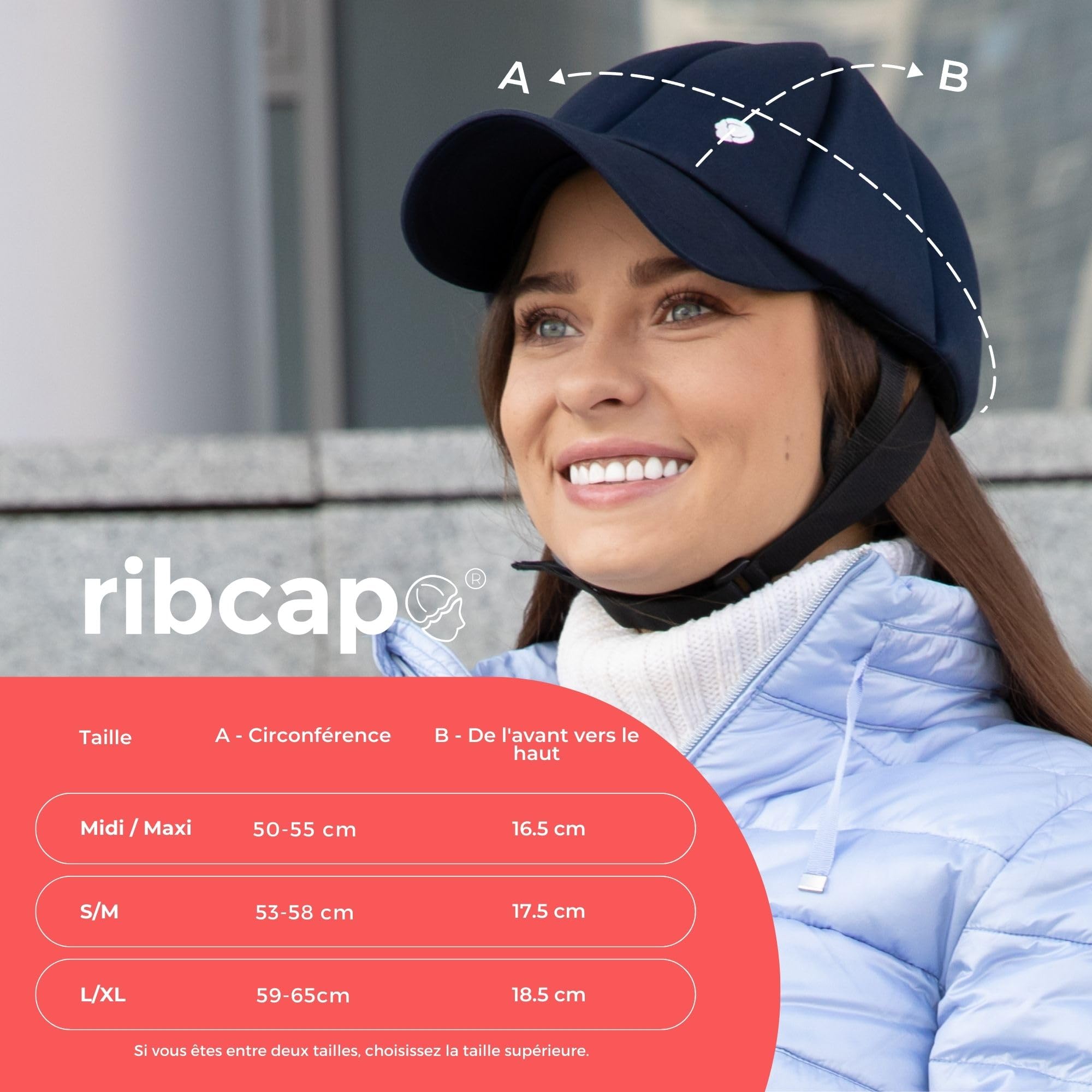 Ribcap Baseball Cap Casque Médical de Sécurité: Protection et Style pour Les Personnes à Risque de Chutes | Bleu Marine | Idéal pour Épilepsie, Adultes, Seniors et Toutes Activités