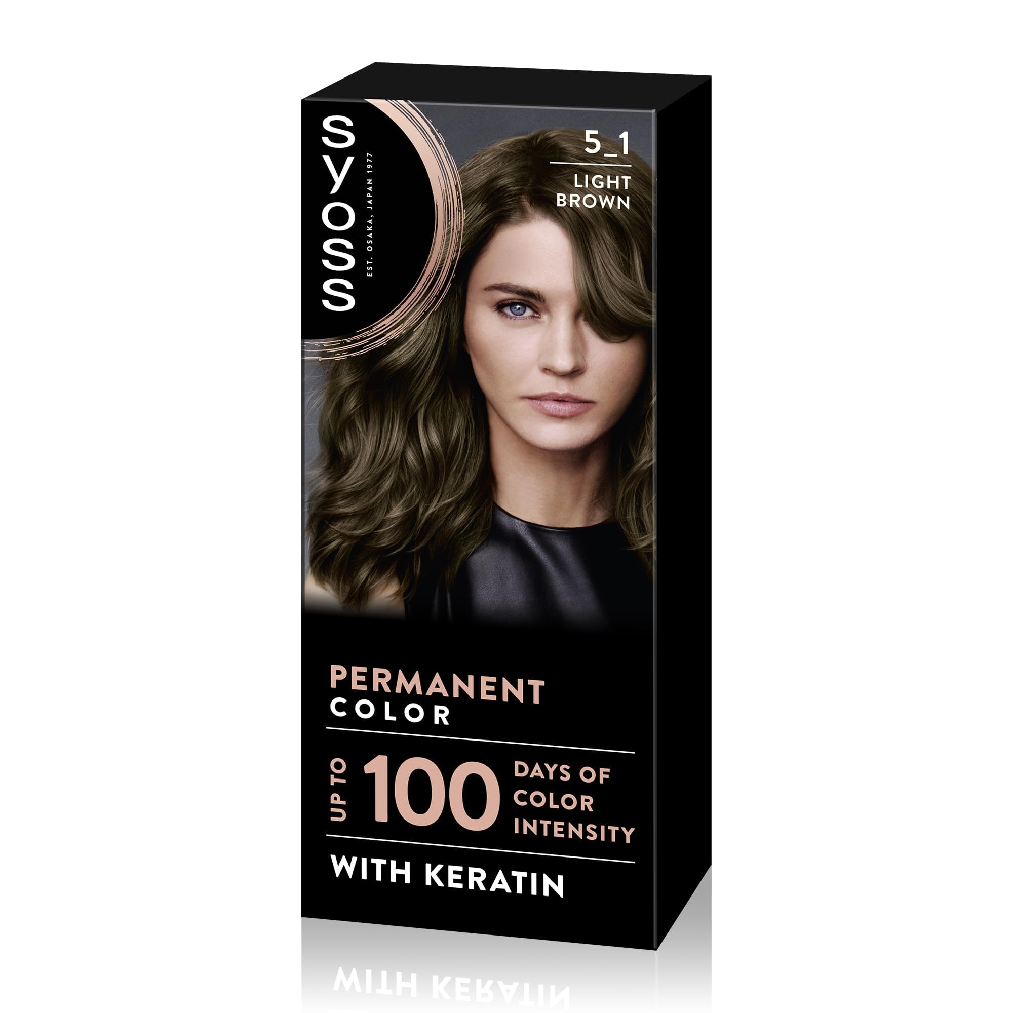 SYOSS Permanent Color 5-1 Castaño Claro, tinte de pelo y mascarilla intensiva con keratina, para una cobertura profesional de canas, color duradero y cuidado intensivo