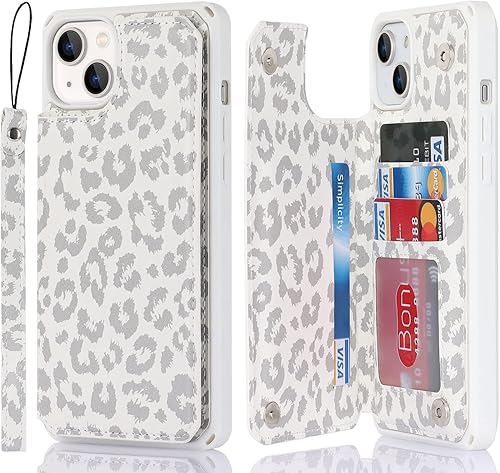 Cavor Funda tipo cartera para iPhone 14 Plus para mujer, iPhone 14 Plus con tarjetero, bonita funda protectora a prueba de golpes, con soporte y