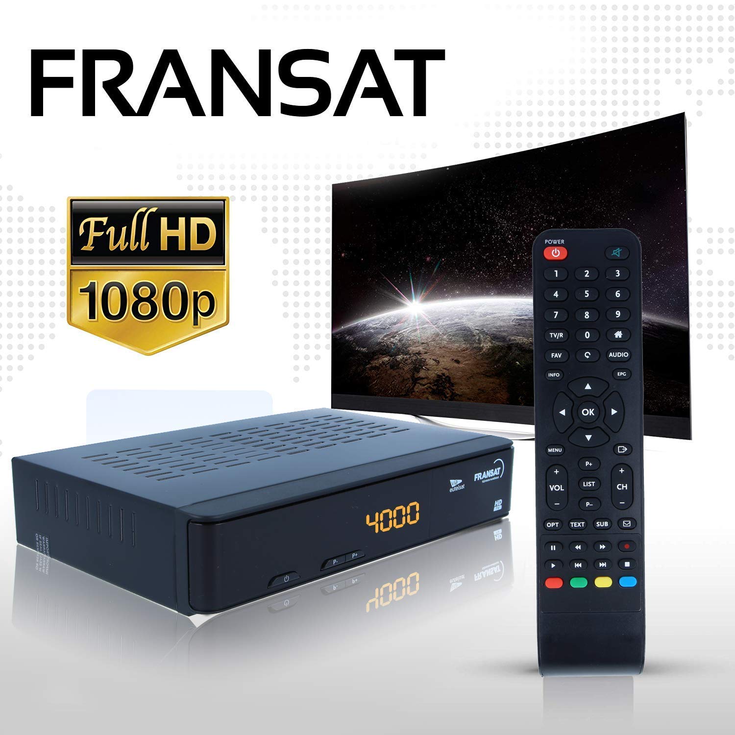 Fransat Satellite Récepteur TNT Decodeur - Sans Carte / USB / HDMI / MPEG4 / Full HD / 1080P