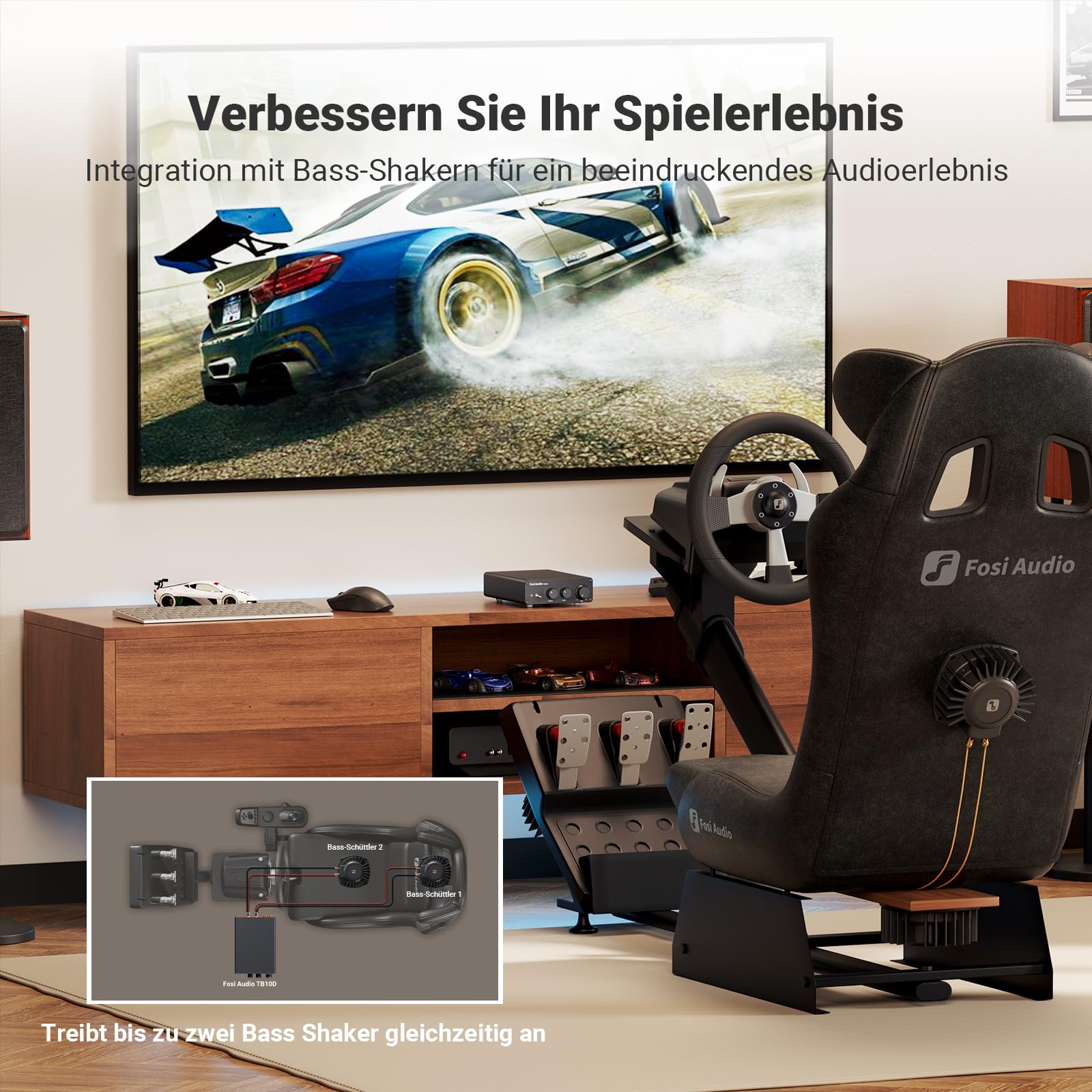 Fosi Audio TB10D 600 Watt TPA3255 Mini Verstärker HiFi Stereo Klasse D Verstärker Integrierter digitaler 2 Kanal Audioempfänger für Passive Heimlautsprecher mit Höhen- und Bassregelung