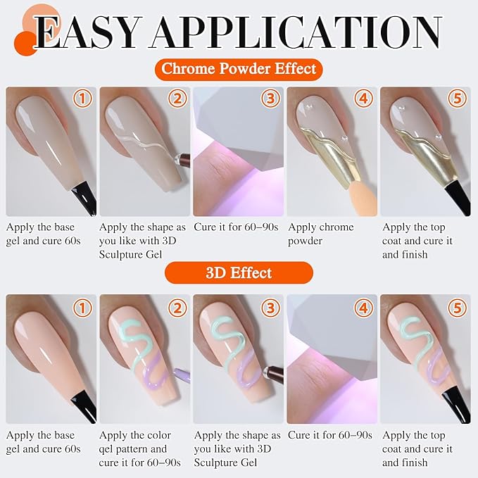 Double Rhythm 0.5 Oz 3D Nail Gel Clear - Esmalte para Uñas miniatura 8