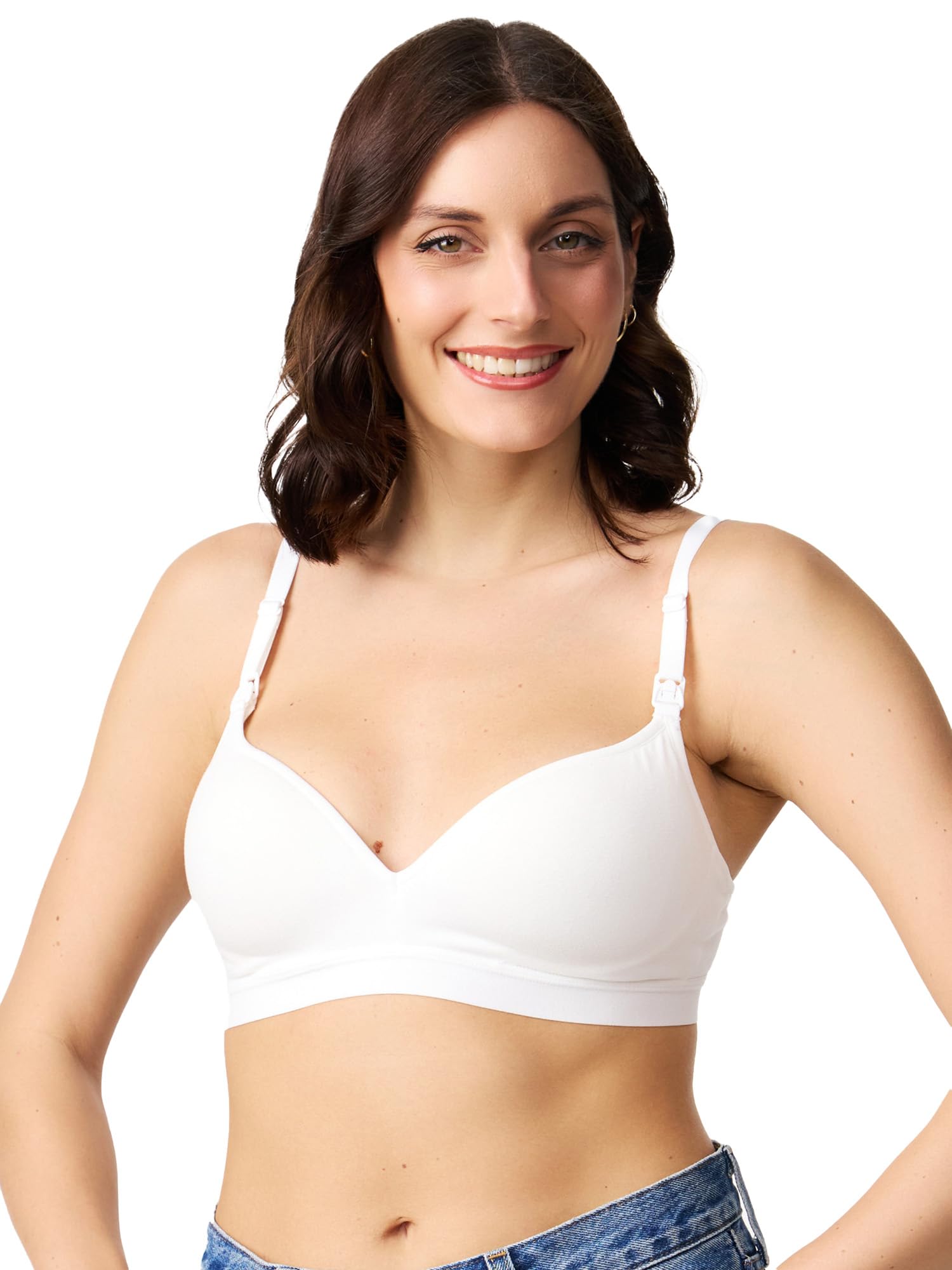 Nur Die Still BH mit Clipverschluss gepolstert nahtlos ohne Bügel Baumwolle bügellos für Halt Komfort-Schwangerschafts-BH