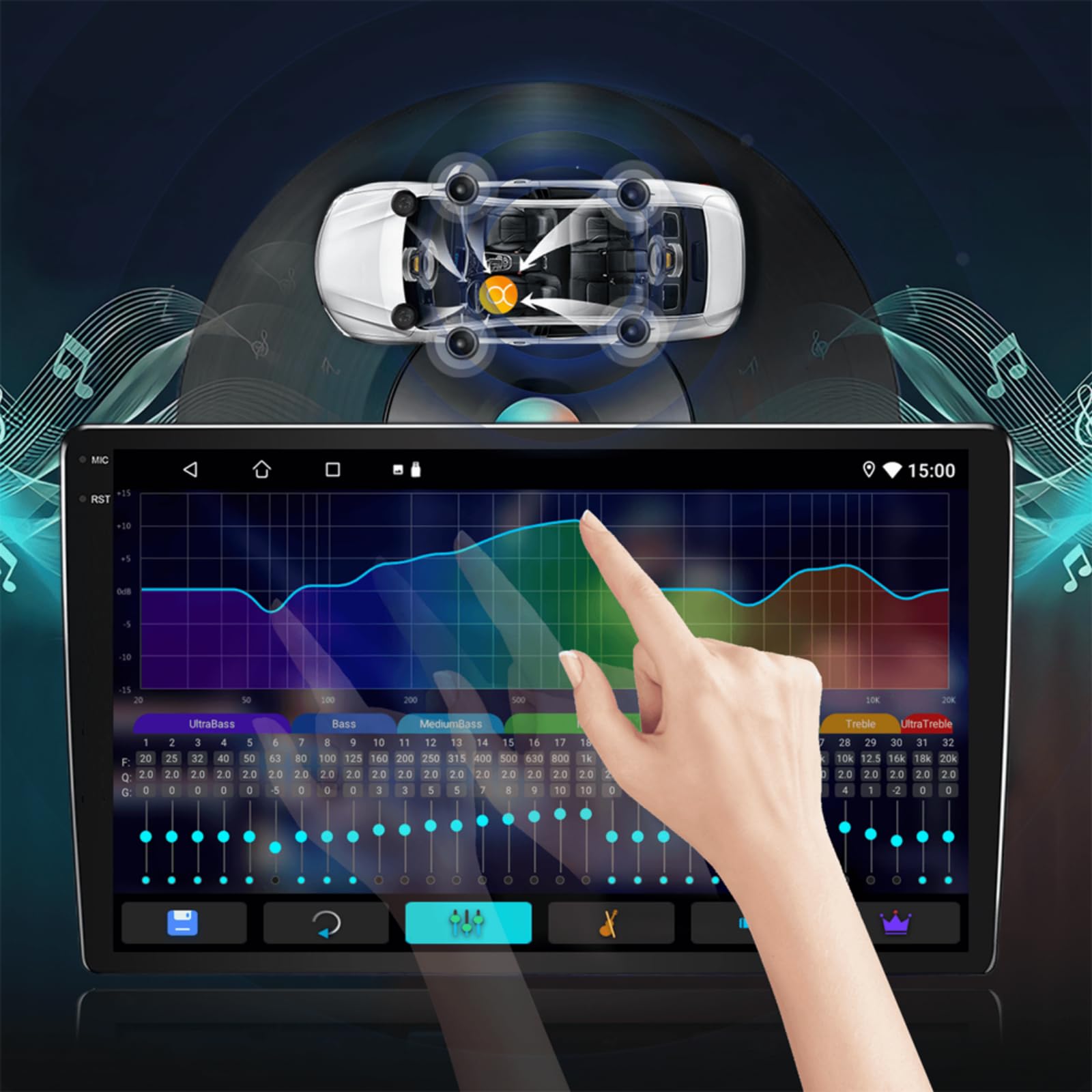 Radio samochodowe do FORD FOCUS MK3 2011-2019, system Android 13 4GB+64GB z Carplay Android Auto, 9-calowy qled ekran dotykowy, obsługuje Nawigację GPS WLAN BT LTE
