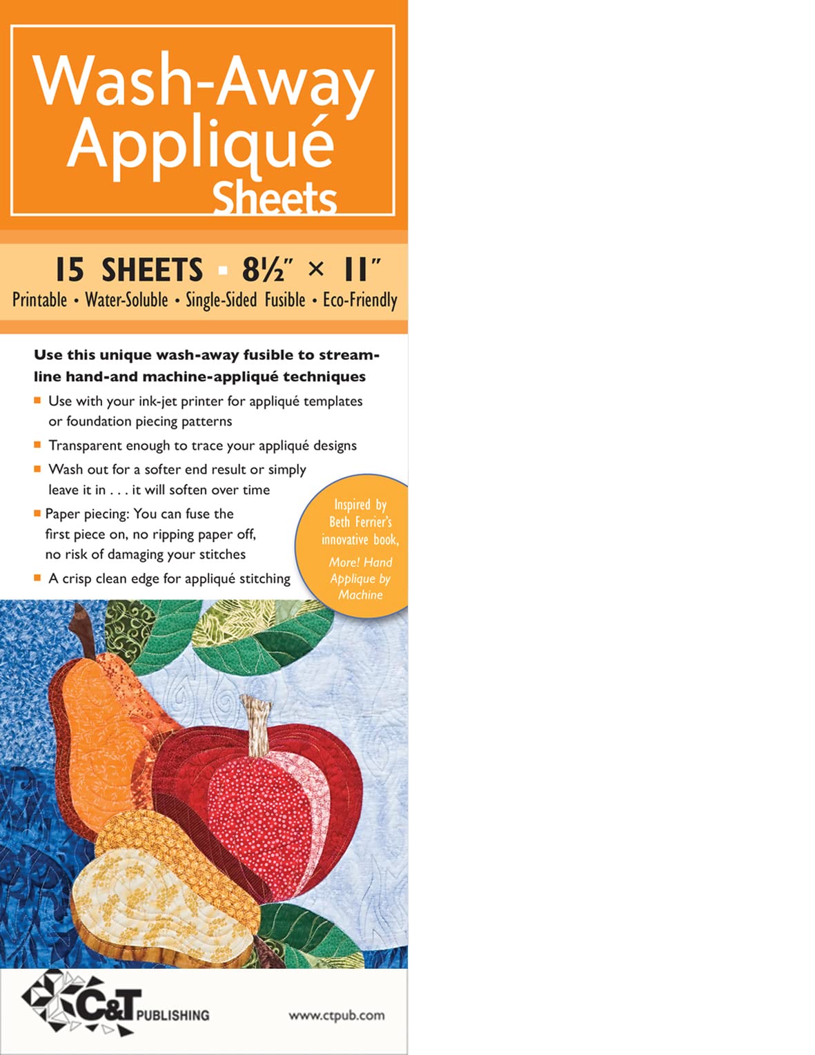 Wash-Away Applique Sheets: Printable; Water Soluble; Single Sided; Fusible; Eco-Friendly Misc. Supplies – March 16, 2010