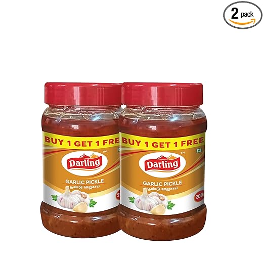 Garlic Pickles 200gm (Buy1 & Get 1) (Traditional South Indian Taste | Authentic Garlic Achar | No Added Colours & Preservatives)