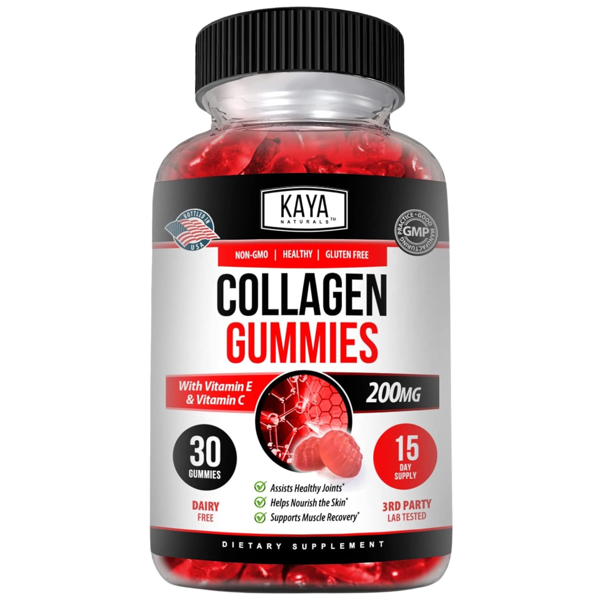 Kaya Naturals Collagen Gummies for Men Women Supplement Nature Made Gummies - 1000mg of Hydrolyzed Collagen Vitamin C