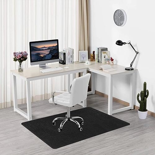 Miniatura 8 de U'Artlines Tapete para silla de oficina para suelo de madera dura, antideslizante, 36 x 48 pulgadas, no curvo, tapete para silla rodante, protector