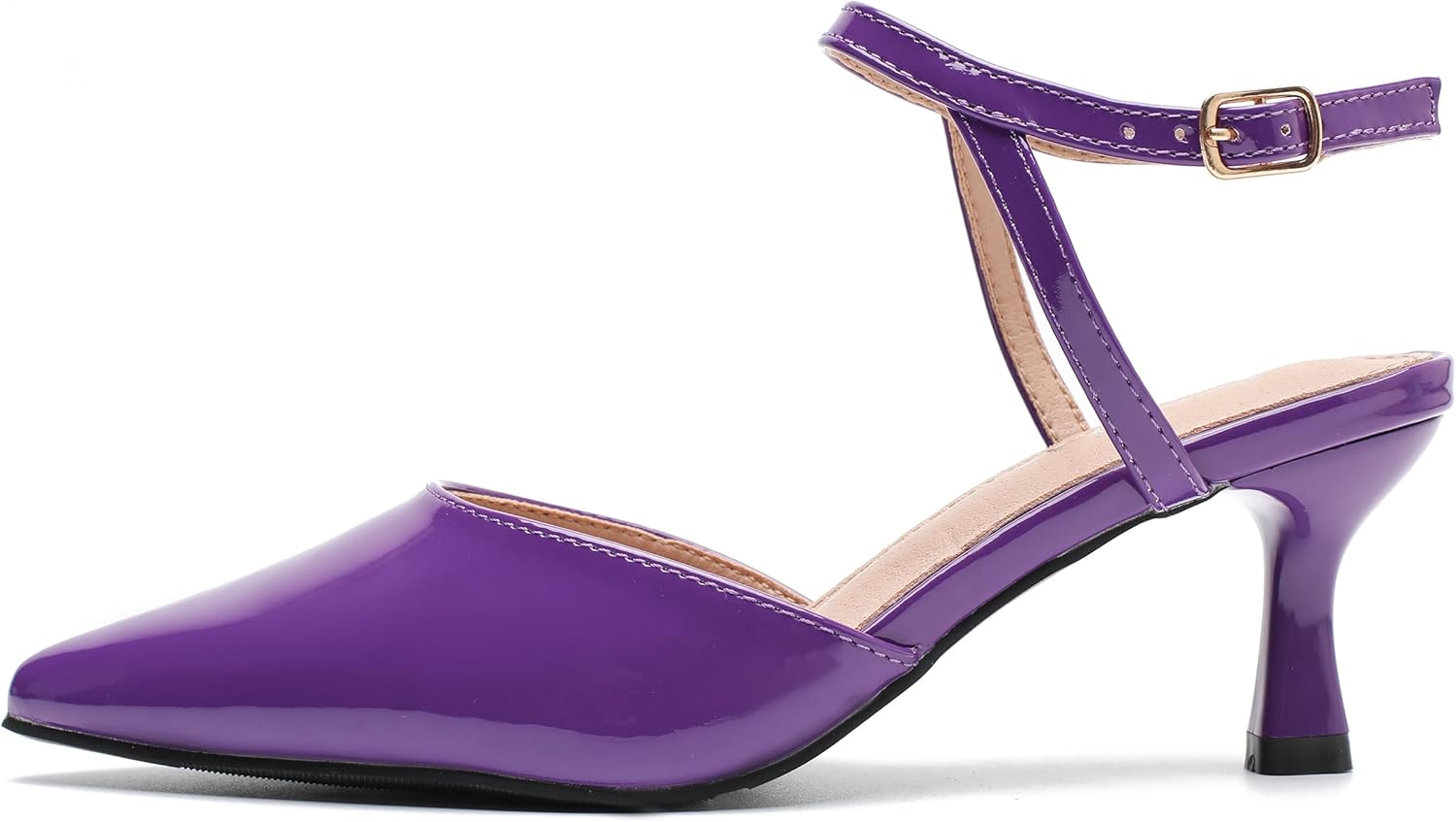 fereshte Women's Pointed Toe Ankle Strap Heels, Kitten Heel Pumps, Slingback Sandals