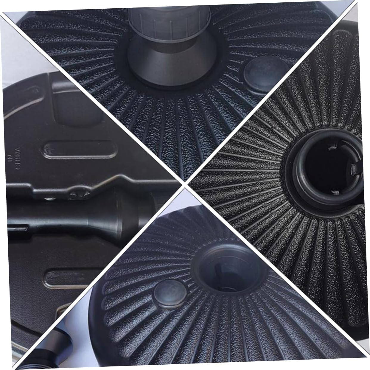 Milisten Round Plastic Water-Filled Parasol Base Black Umbrella Stand for Enhanced Stability Windy Conditions for Patios Gardens and Beaches