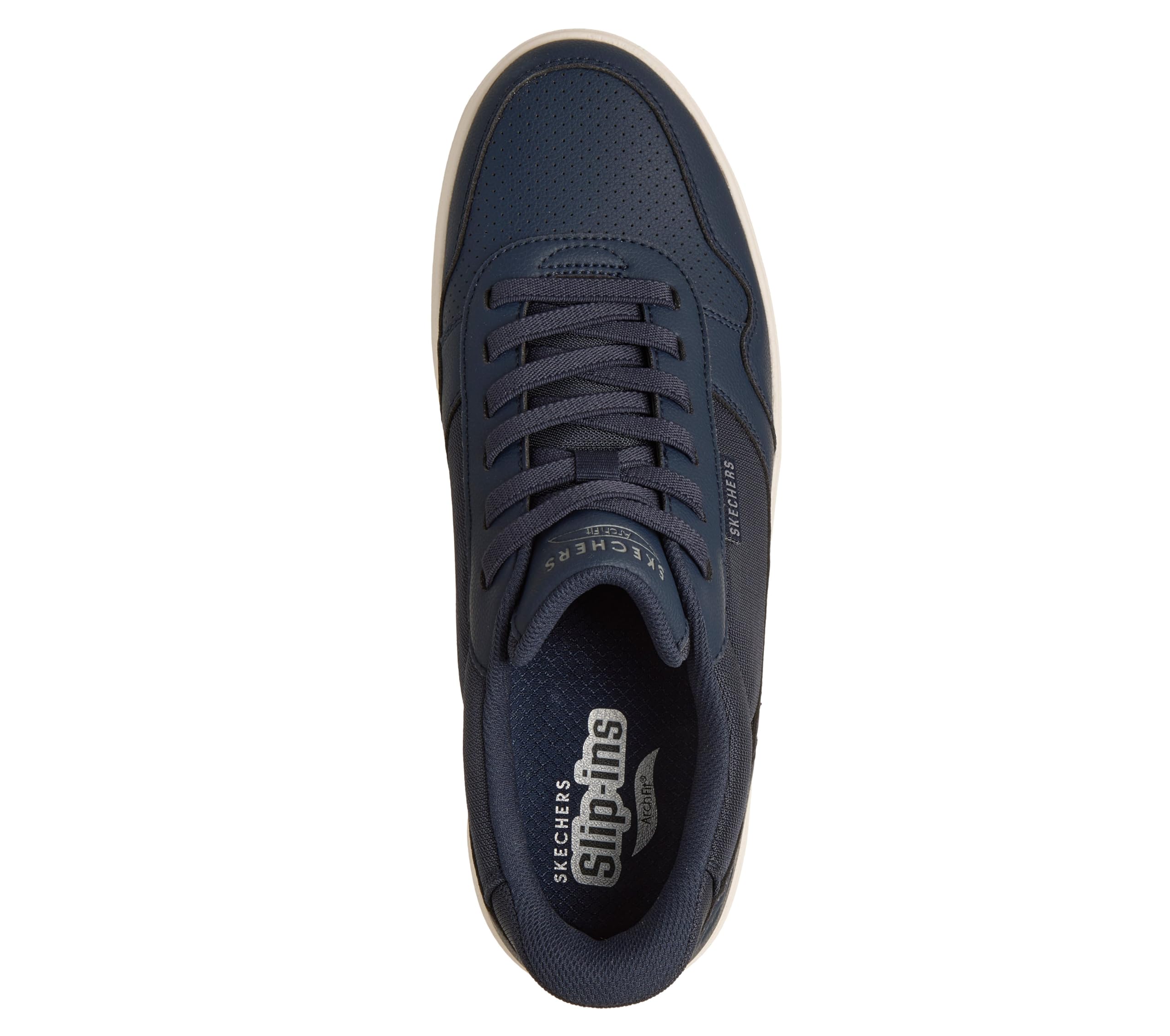 Skechers Herren Arch FIT Court Break KOMFORTABEL Trainer, Navy Duraleather/Mesh, 46 EU – Ansicht 3