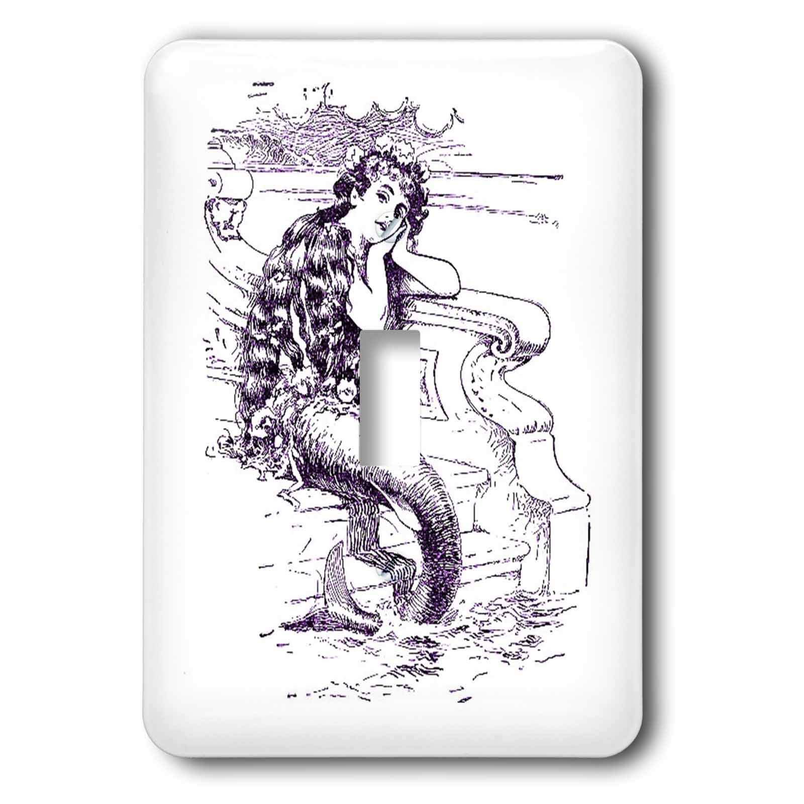 Mermaid in Purple interrupteur à baïonnette 3dRose LSP_48217_1