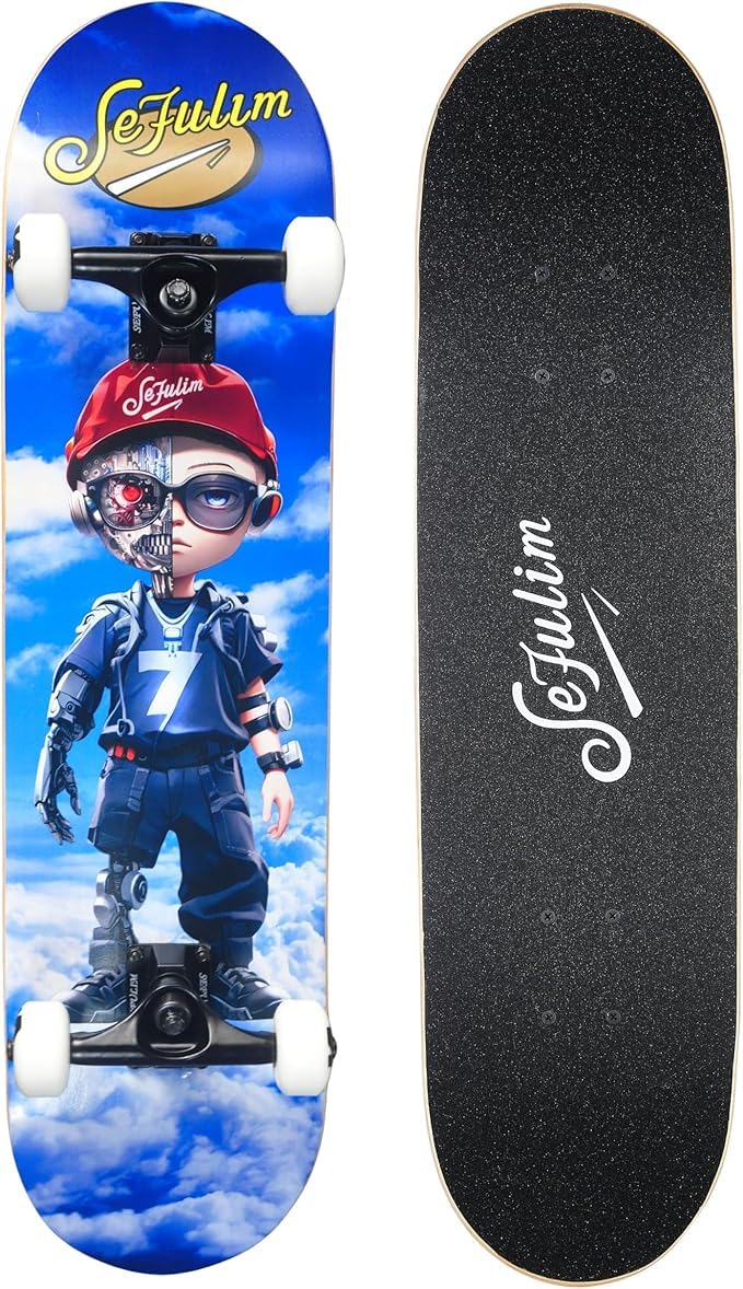 Skateboard Magneto In Legno D'acero, Concavo Doppio Calcio, Ruote ABEC 5