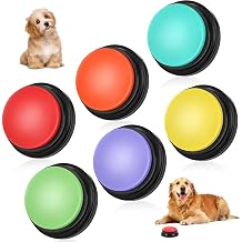 lazycozy Dog Buttons for Communication - Pack of 6 Talking Buttons with Clear Voice Recording, 30 Seconds, Bright Colors, Easy Press for Pet Training