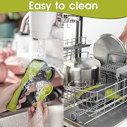 Miniatura 7 de Masthome Rallador de queso con asa, rallador de queso parmesano de mano con 4 tambores de acero inoxidable, rallador de queso giratorio para rallar