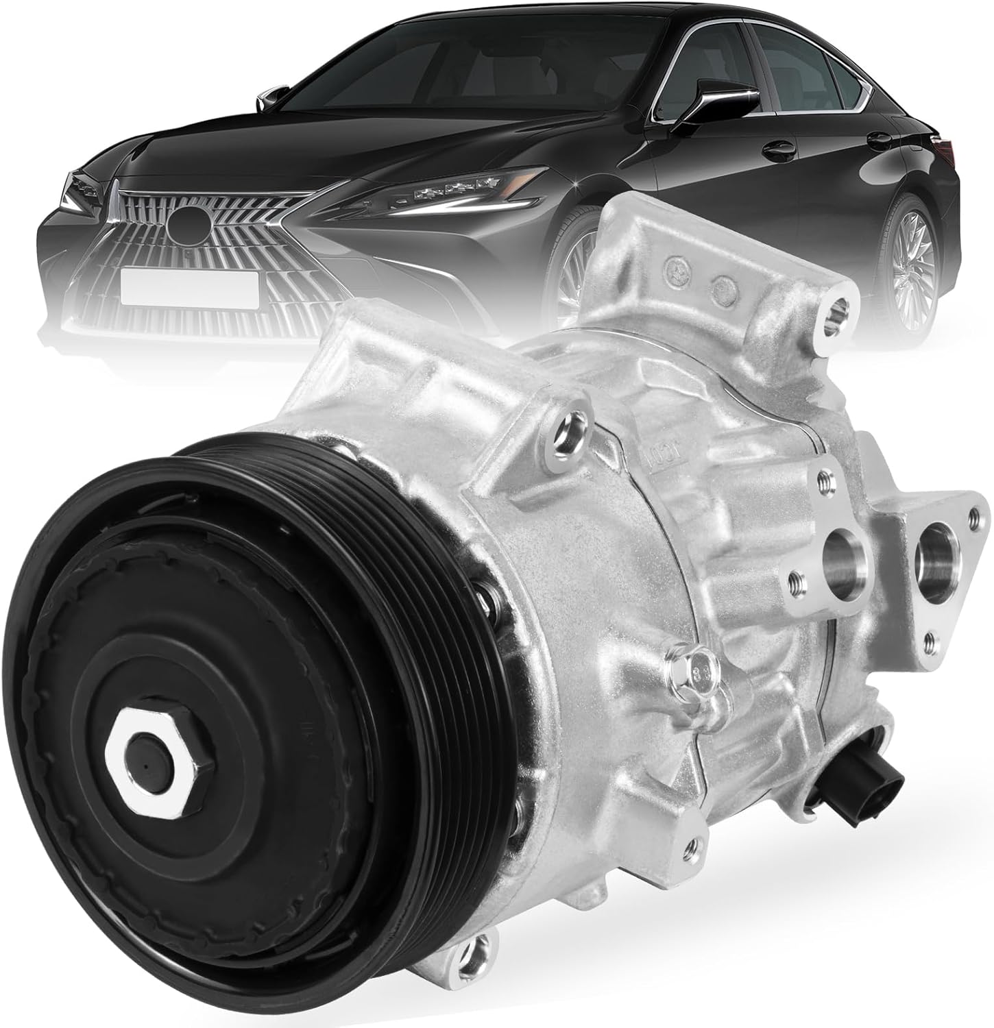 Air Conditioner AC Compressor with Clutch Fit for Lexus ES250 21-23, NX200t 15-17, NX300 18-21, NX300h 2021, RX350 2023, Fit for Toyota Avalon 21, Camry 18-23, Highlander 14-19, RAV4 13-23